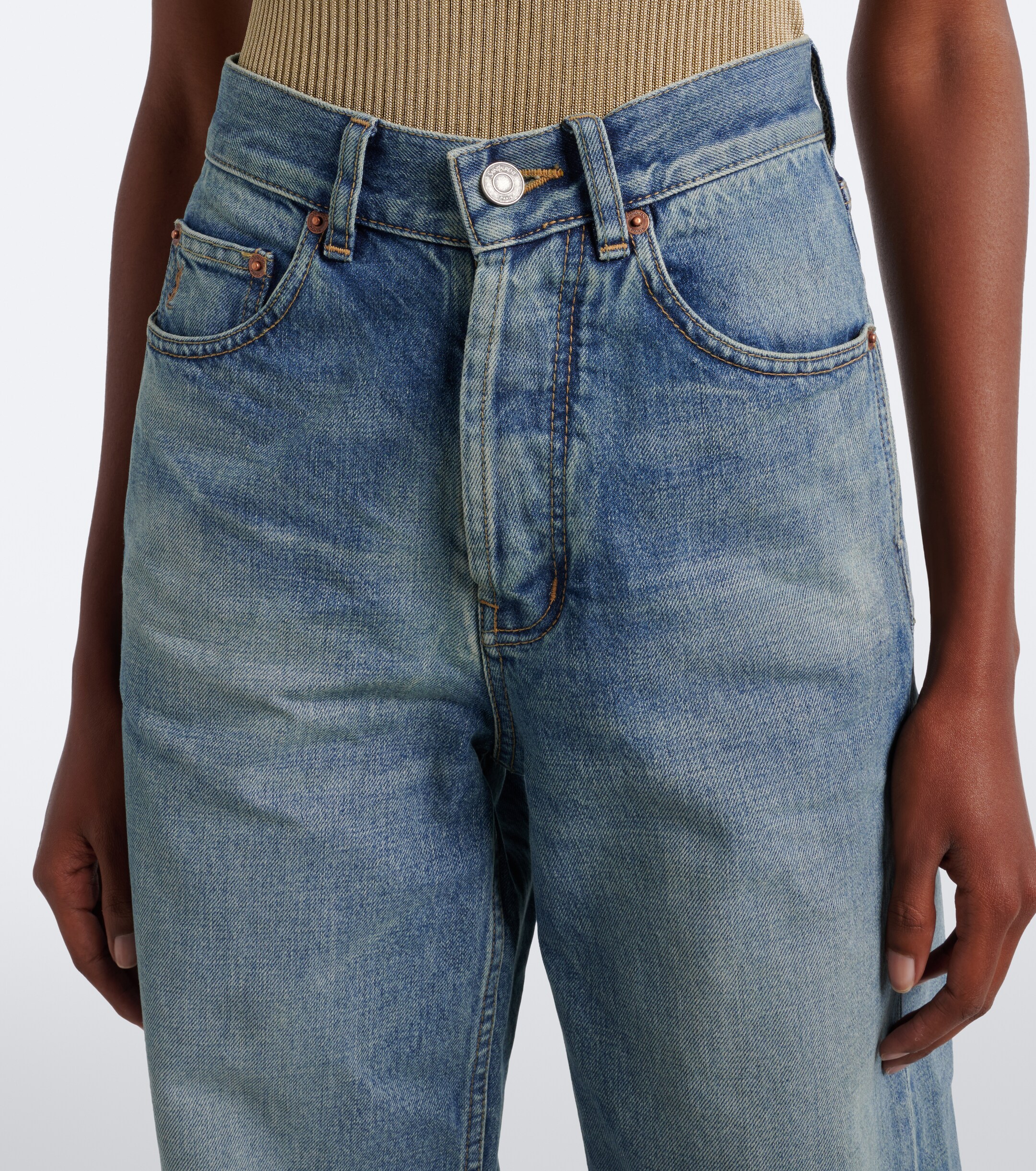 Saint Laurent Saint Laurent V-Waist wide-leg jeans
