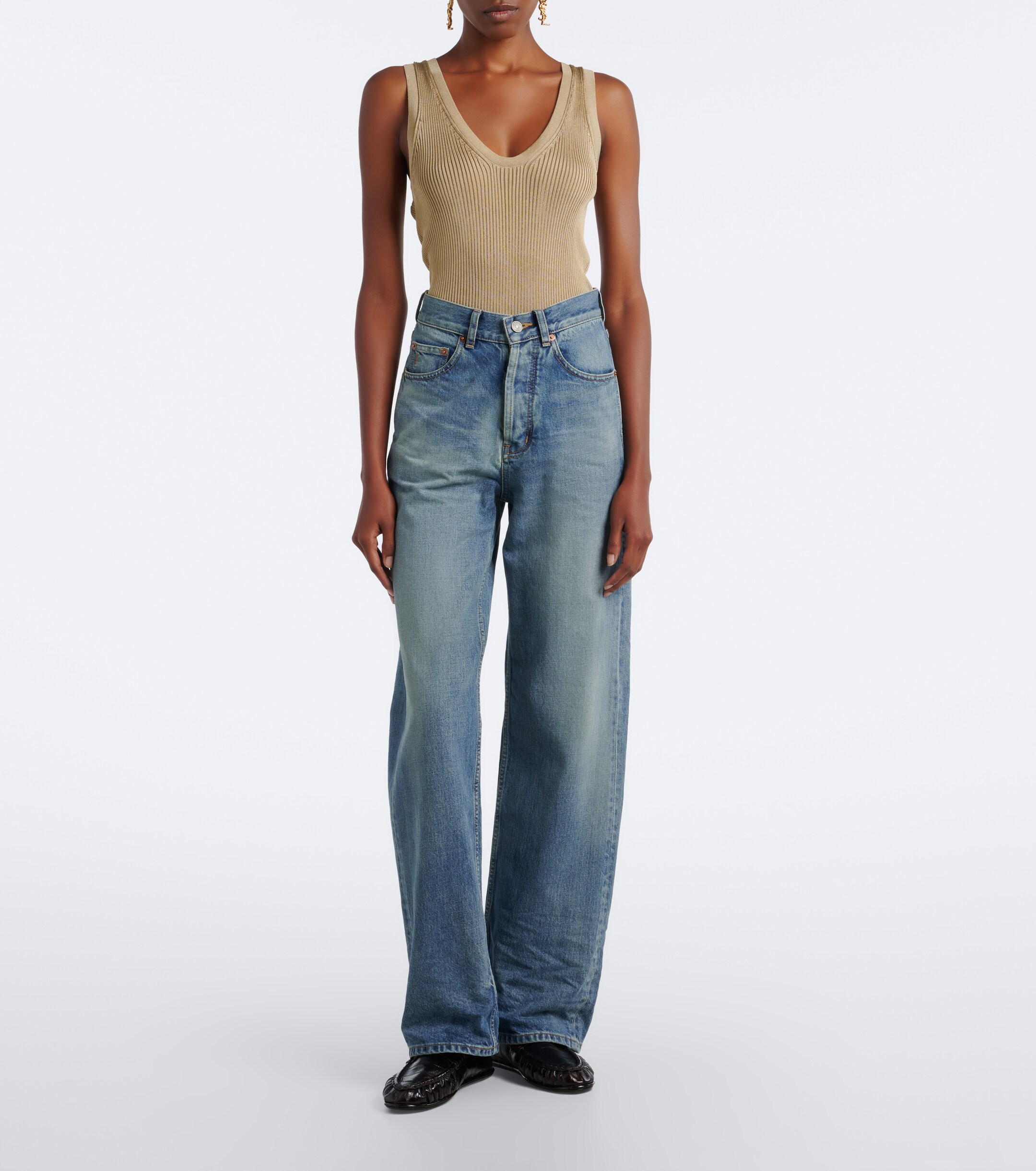 Saint Laurent Saint Laurent V-Waist wide-leg jeans