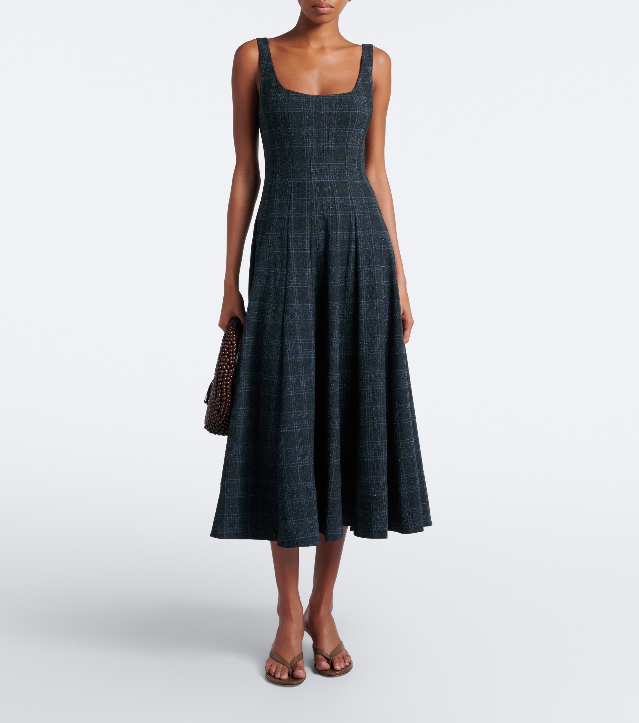 Staud Staud Wells checked midi dress