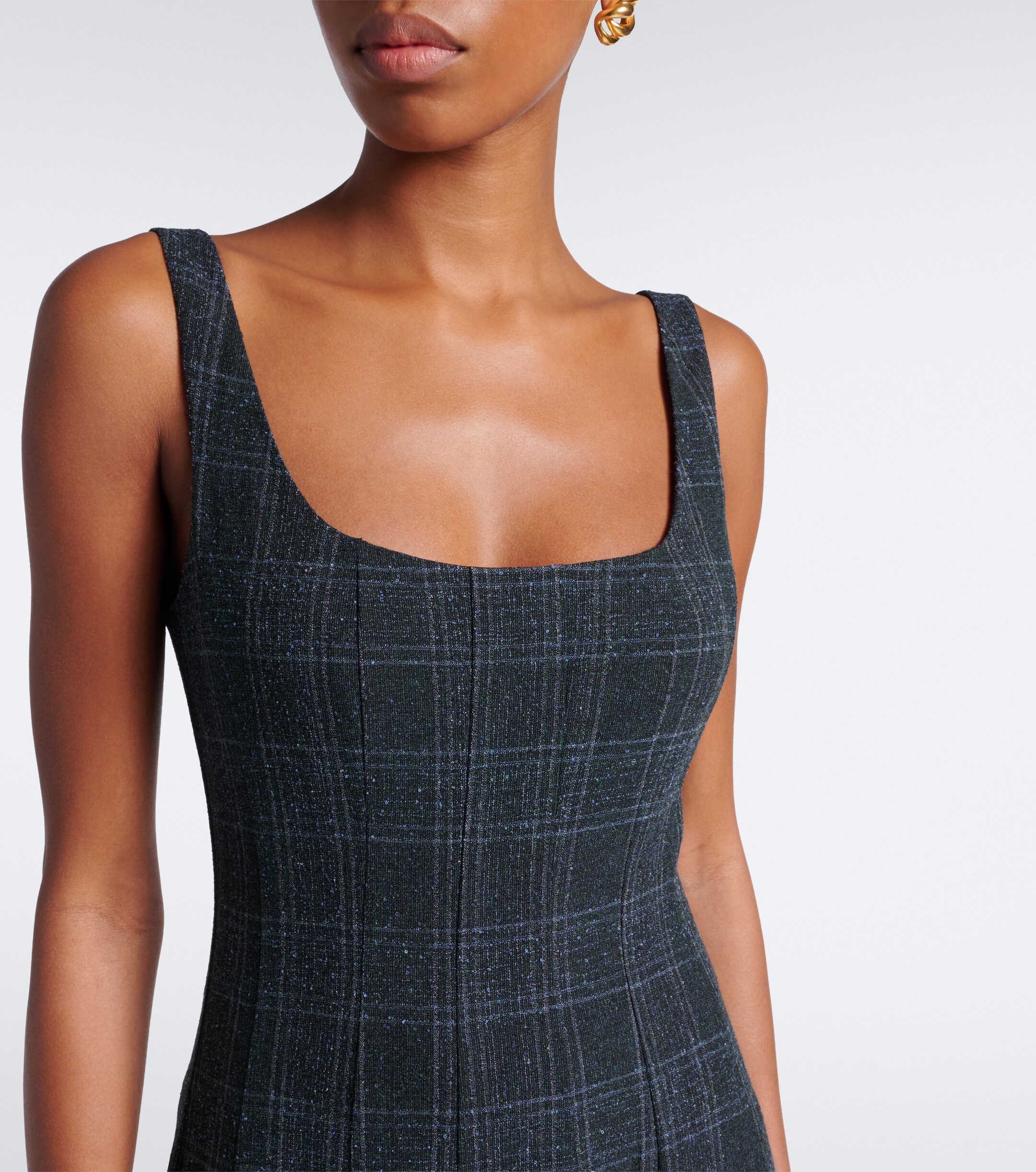 Staud Staud Wells checked midi dress