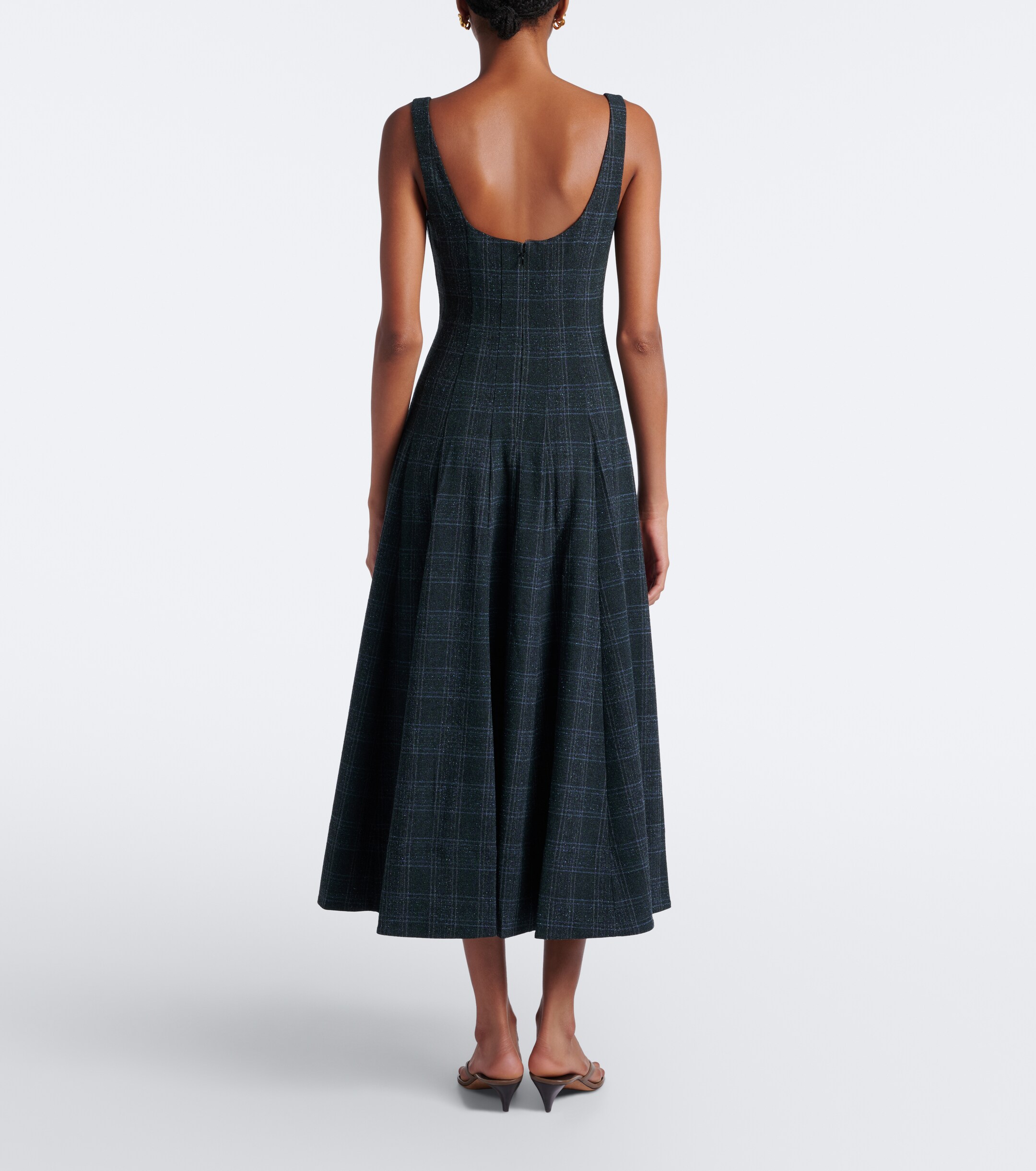 Staud Staud Wells checked midi dress