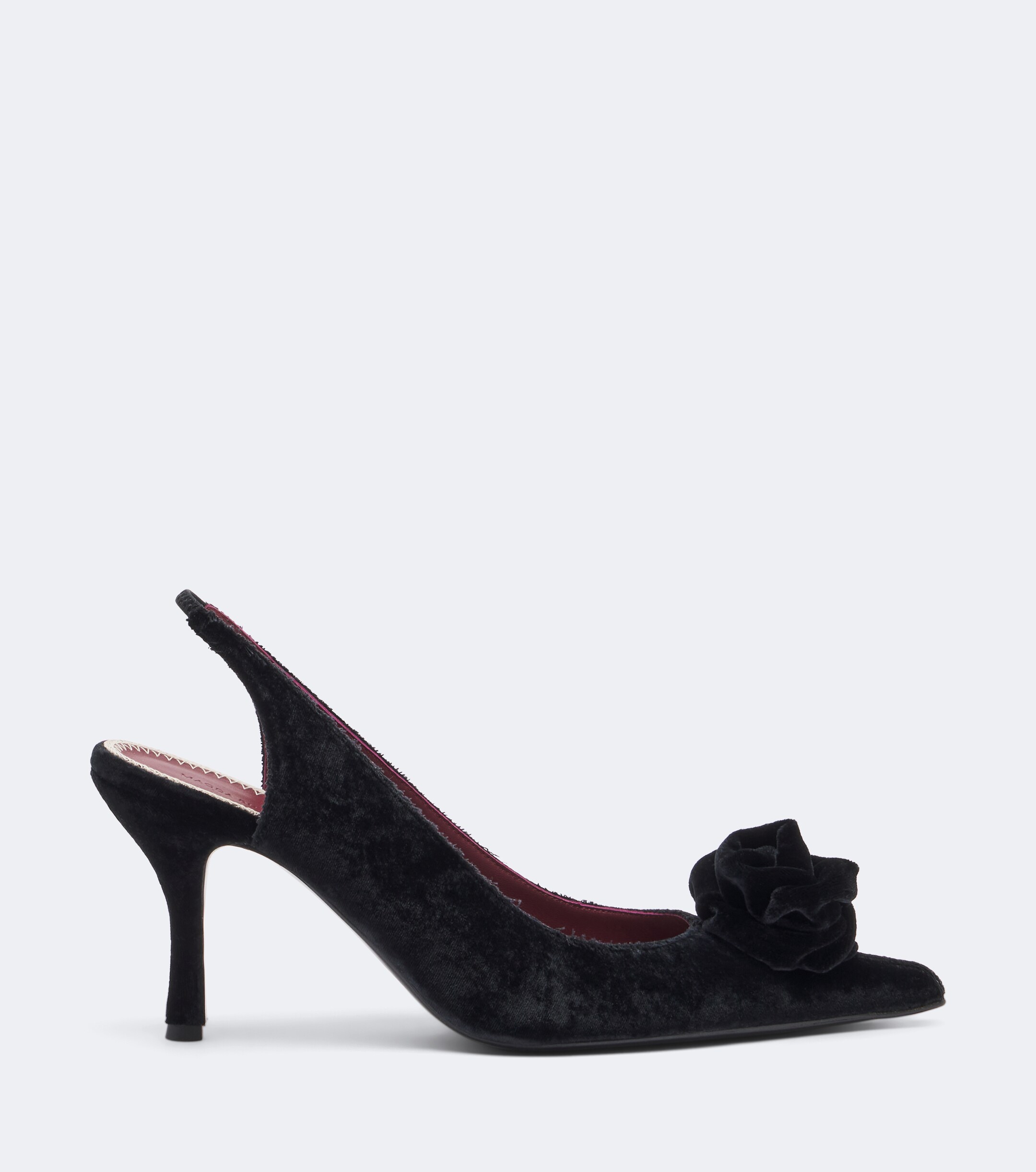 Magda Butrym Magda Butrym Floral-appliqué velvet slingback pumps