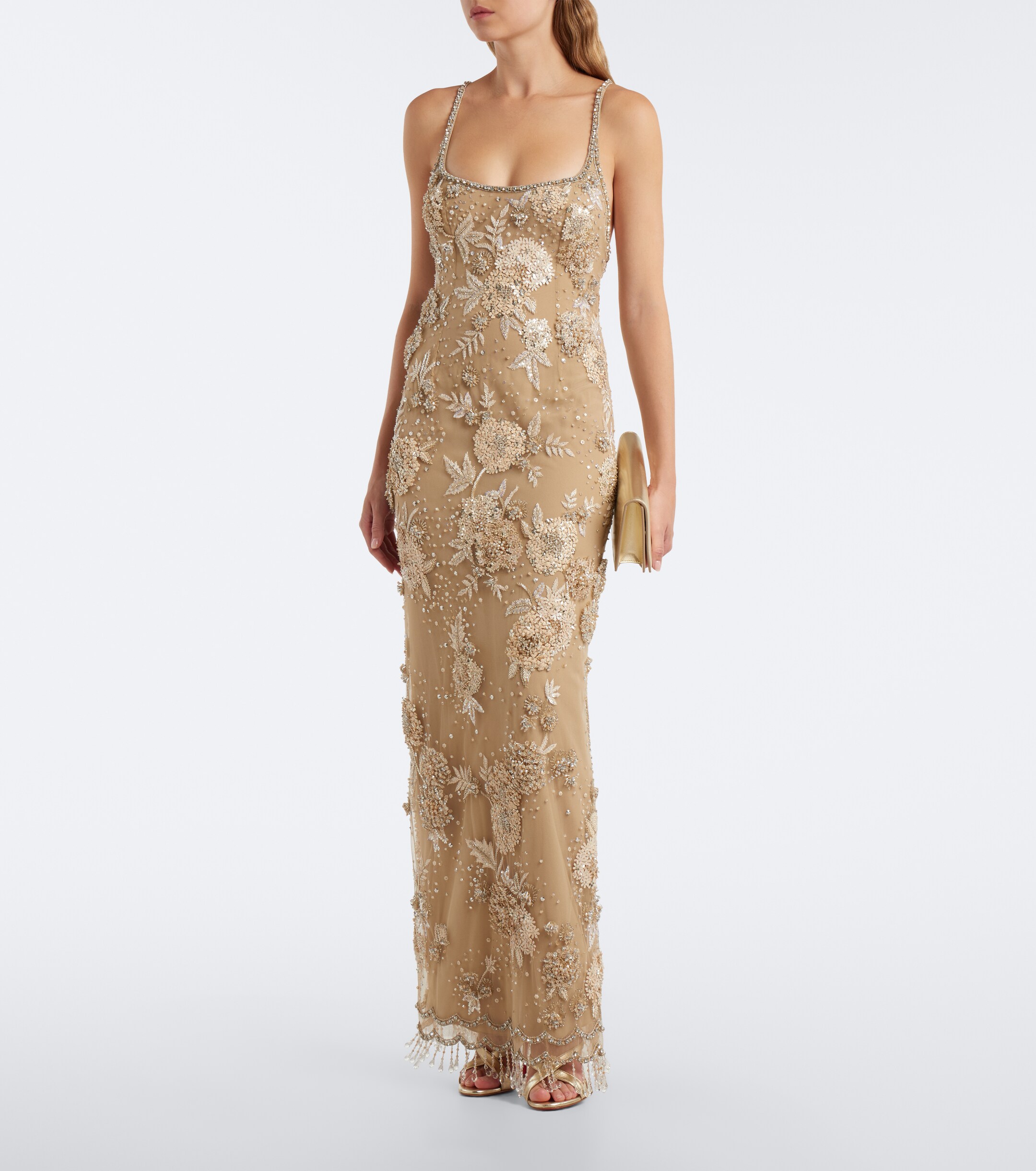 GEORGES HOBEIKA Georges Hobeika Embellished open-back tulle gown