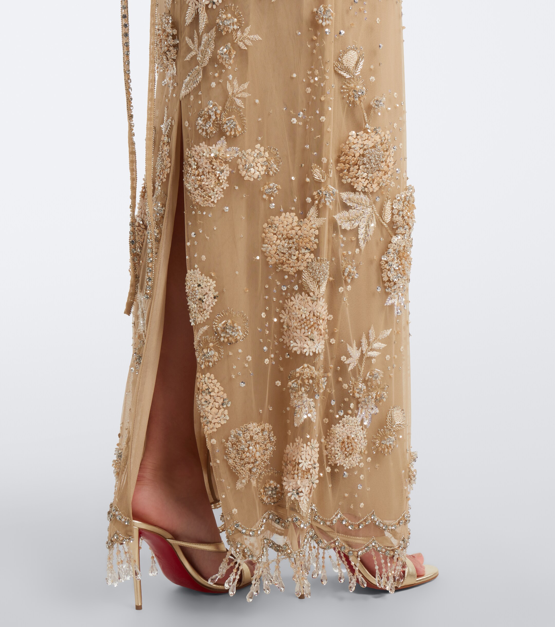 GEORGES HOBEIKA Georges Hobeika Embellished open-back tulle gown