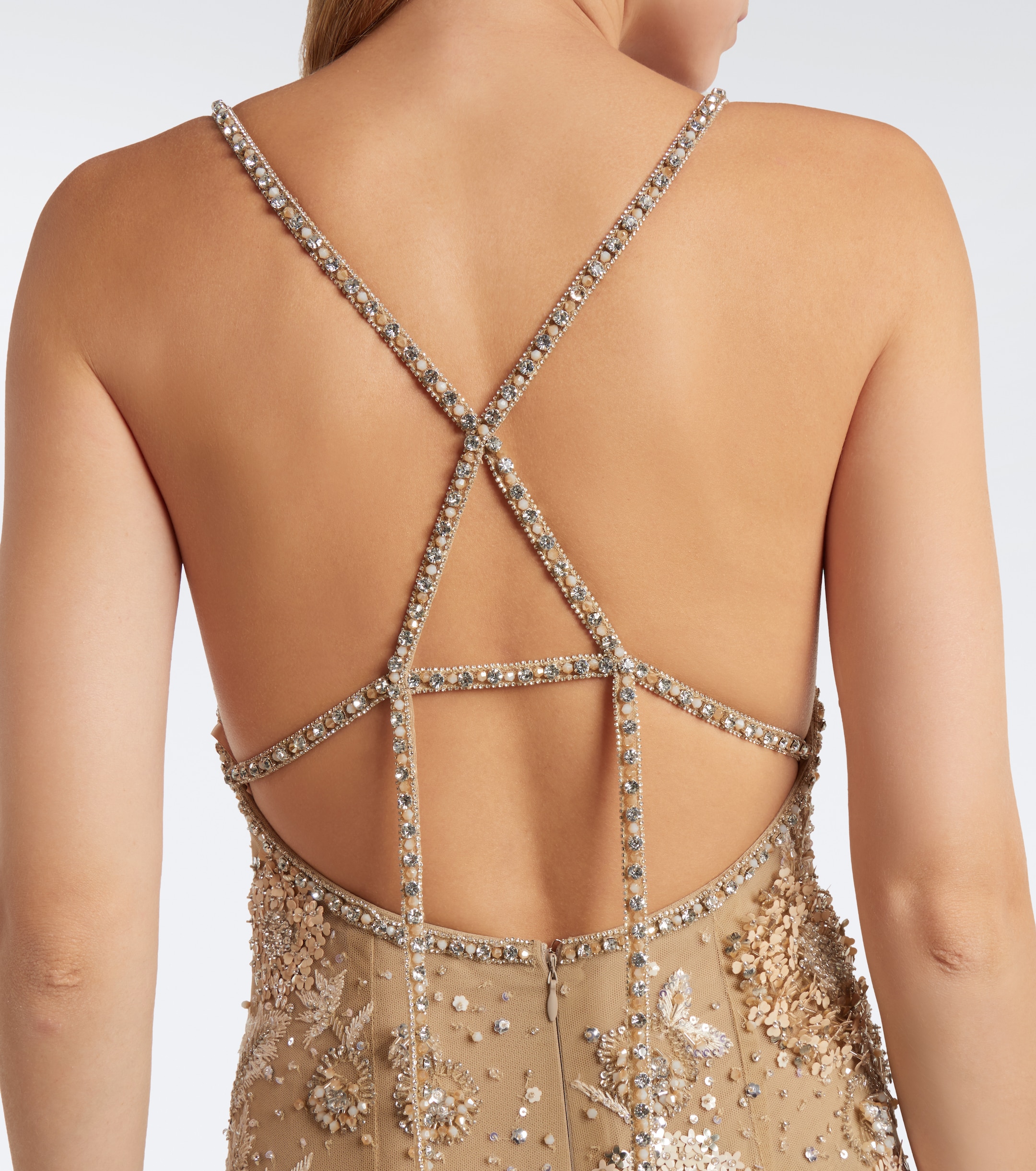 GEORGES HOBEIKA Georges Hobeika Embellished open-back tulle gown