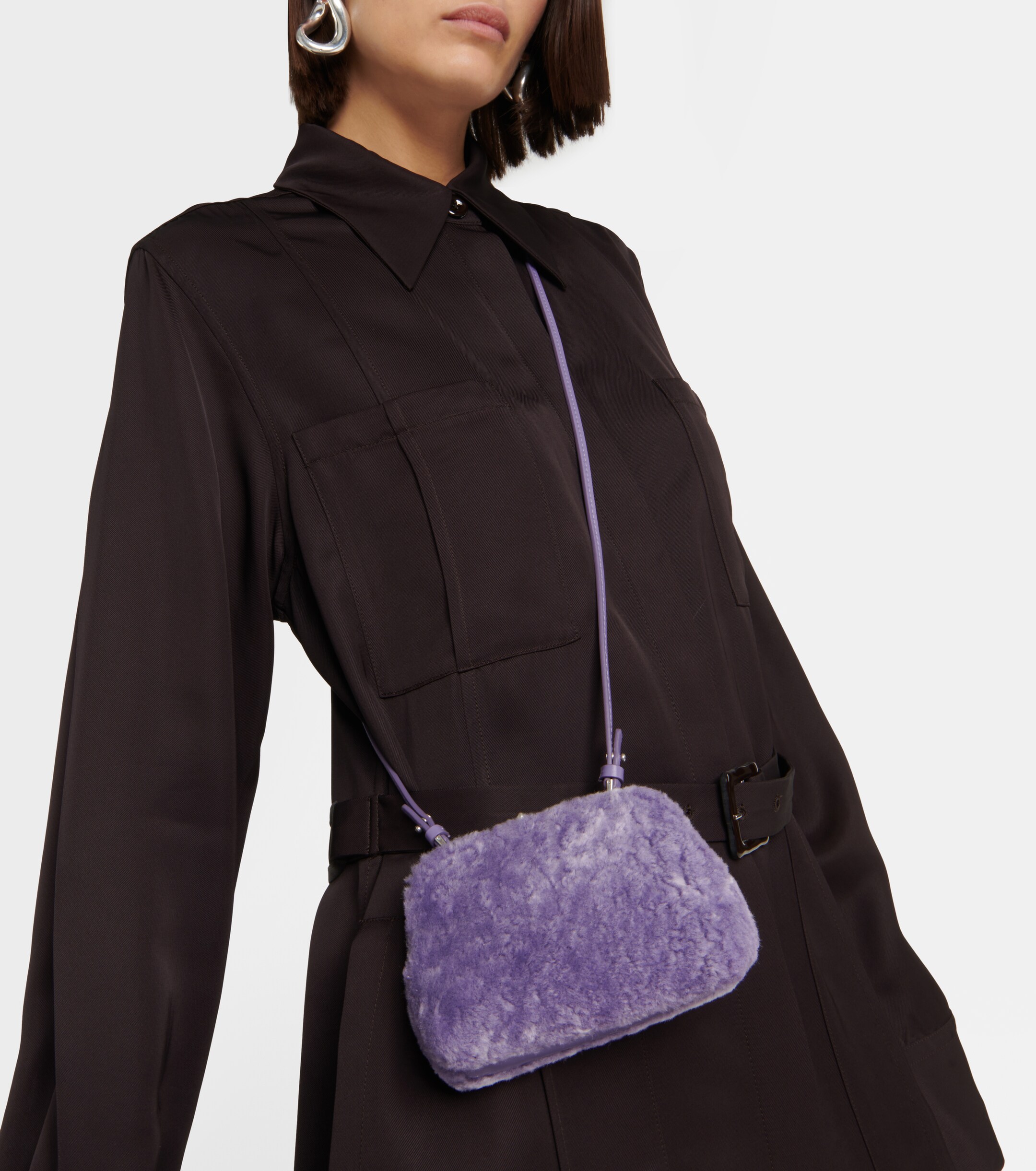 Jil Sander Goji Micro shearling shoulder bag