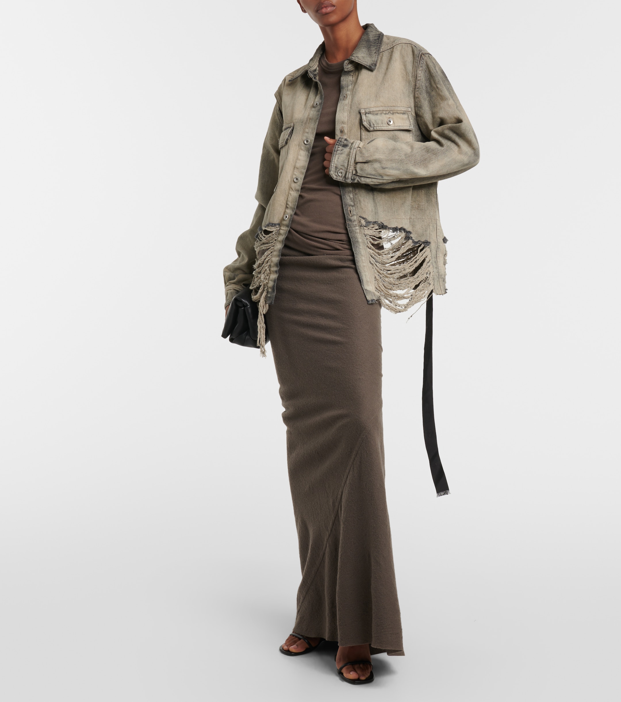 ジャケット・アウター Rick Owens DRKSHDW cropped denim shirt Rick Owens - DRKSHDW cropped denim shirt jacket | Plush