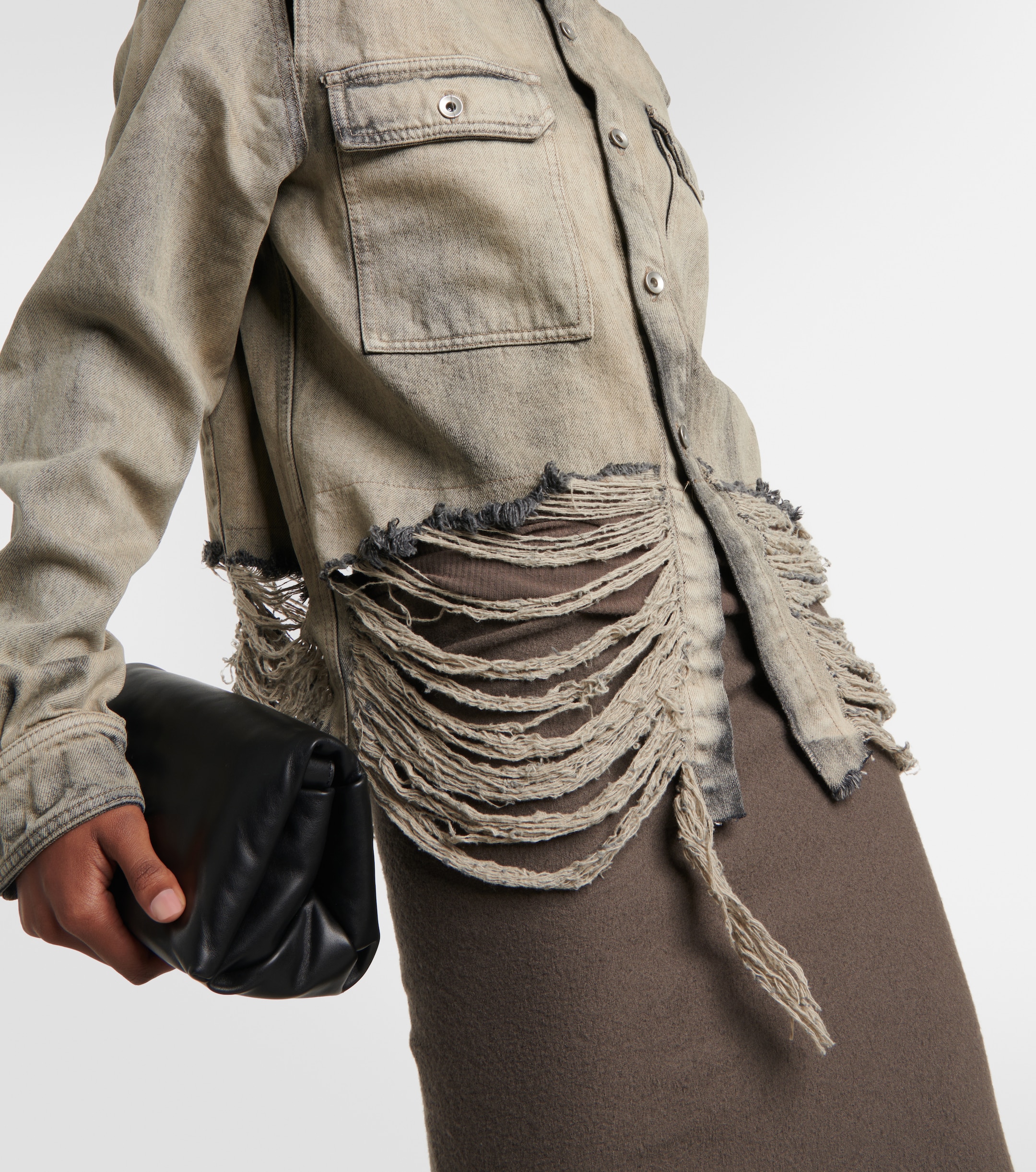 ジャケット・アウター Rick Owens DRKSHDW cropped denim shirt Rick Owens - DRKSHDW cropped denim shirt jacket | Plush