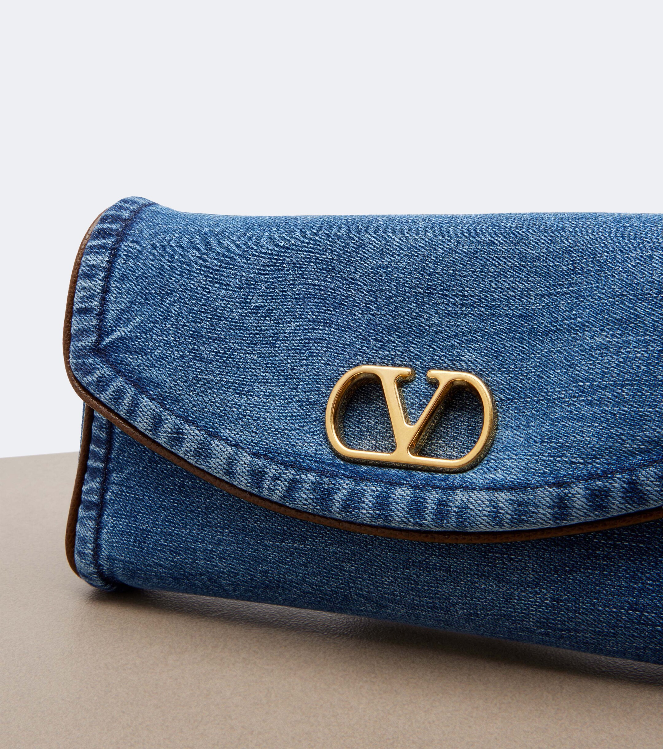 Valentino Garavani DeVain Small denim shoulder bag thumbnail