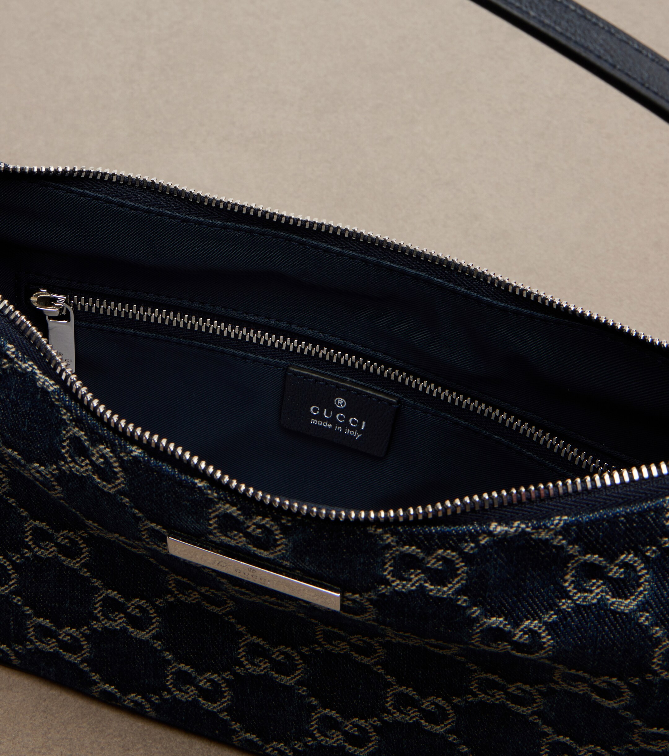 Gucci Lady Lunetta Small GG denim shoulder bag