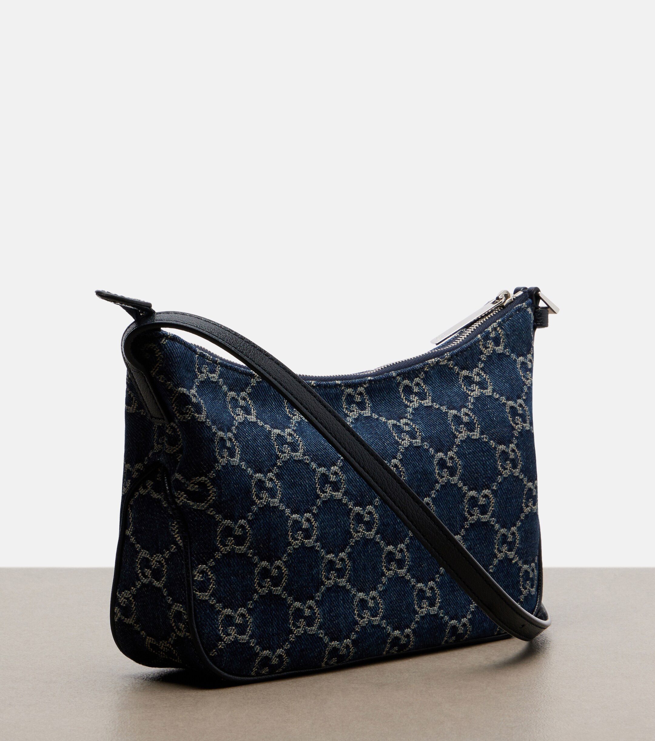 Gucci Lady Lunetta Small GG denim shoulder bag