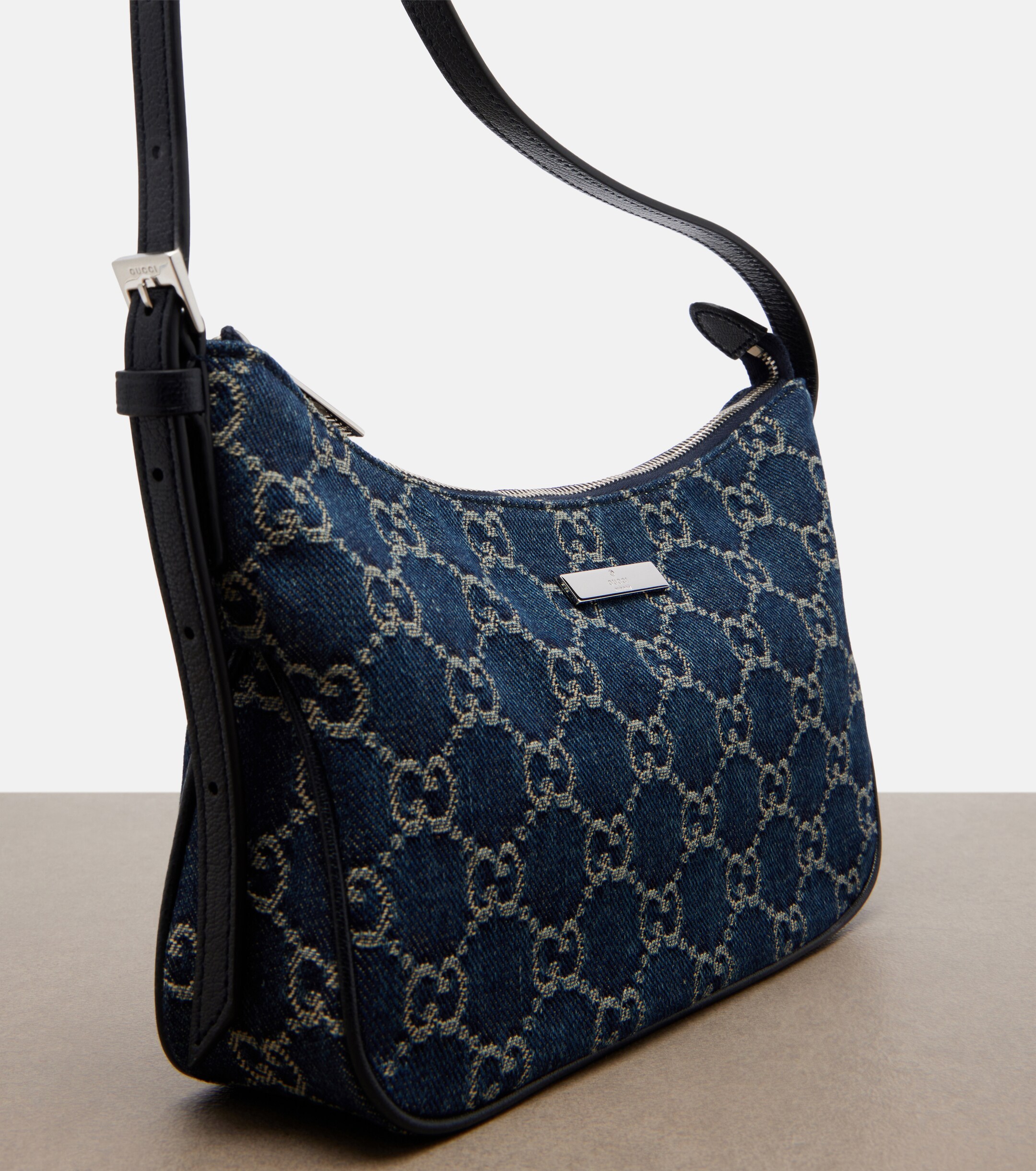 Gucci Lady Lunetta Small GG denim shoulder bag