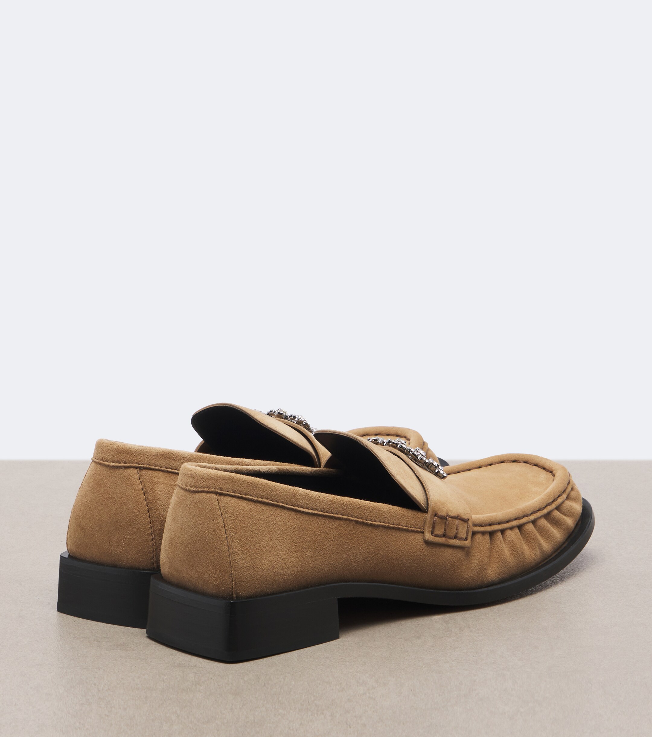 ROGER VIVIER Roger Vivier Viv Moc embellished suede loafers