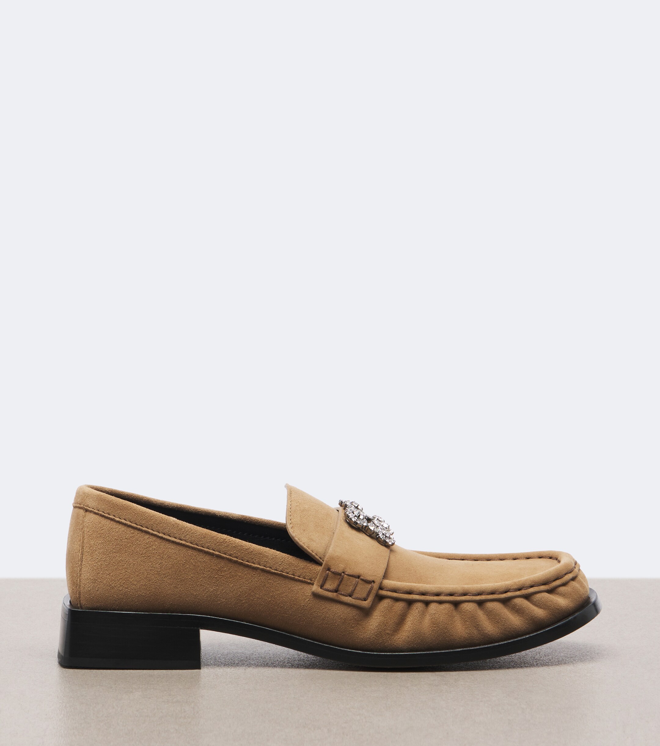 ROGER VIVIER Roger Vivier Viv Moc embellished suede loafers