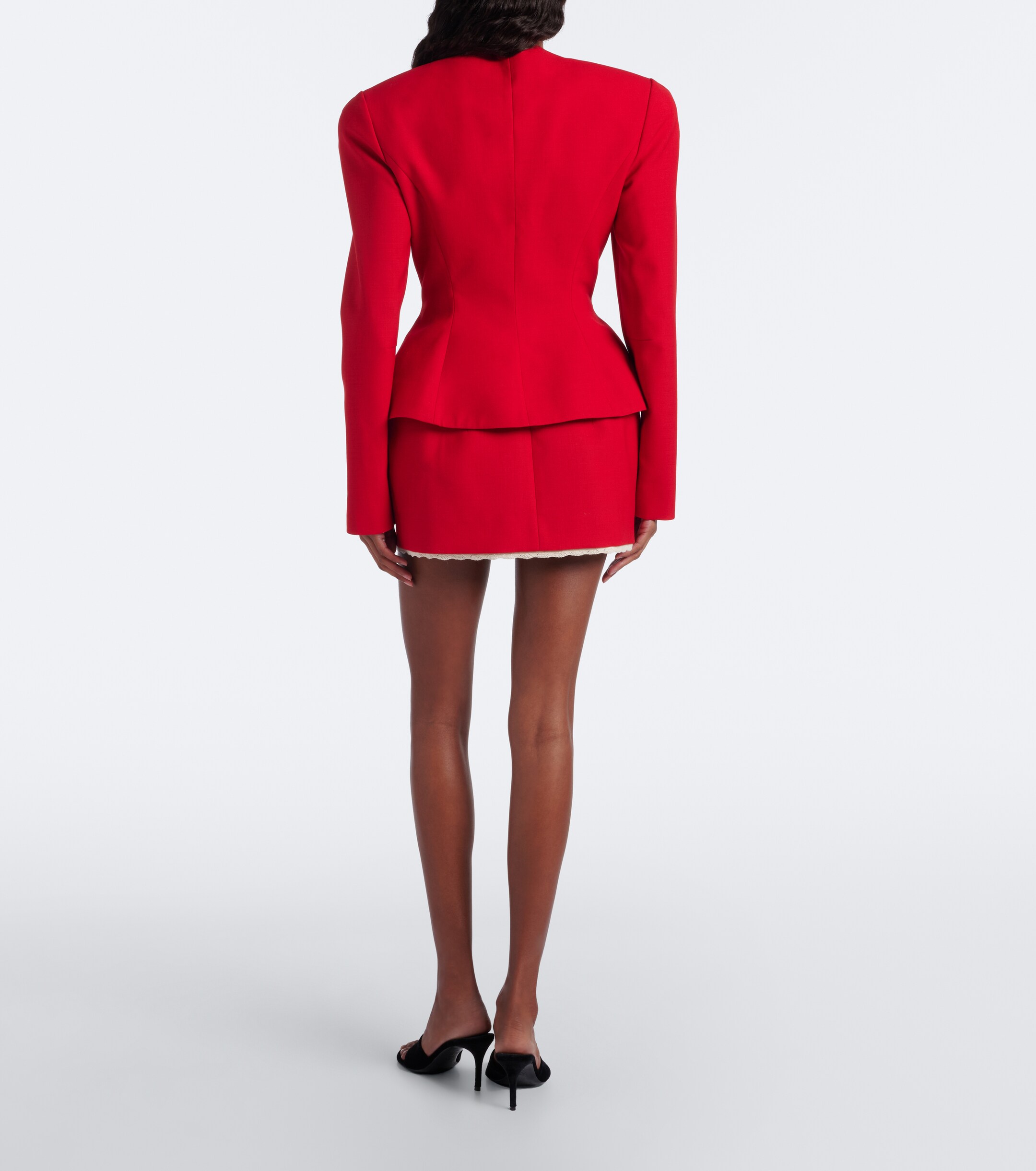 Magda Butrym Magda Butrym Crochet-trimmed virgin wool miniskirt