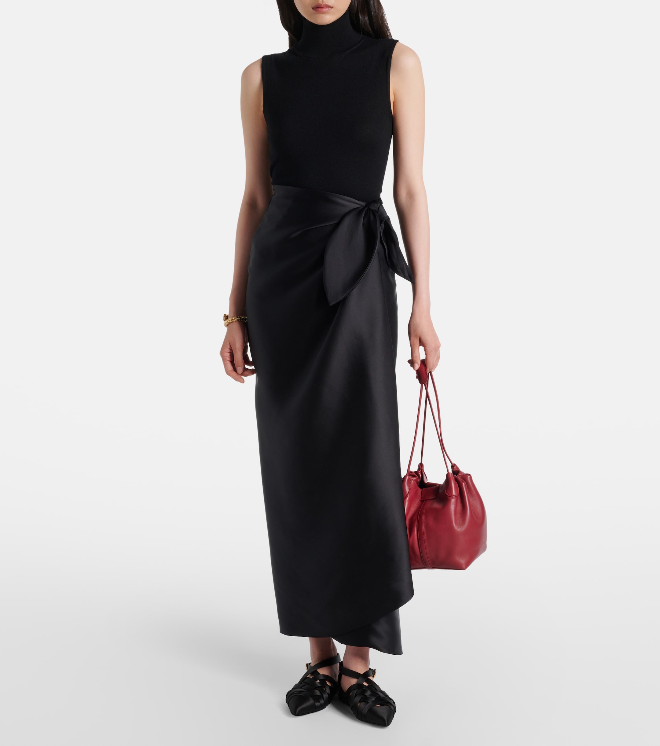 Loro Piana Corina silk satin maxi skirt