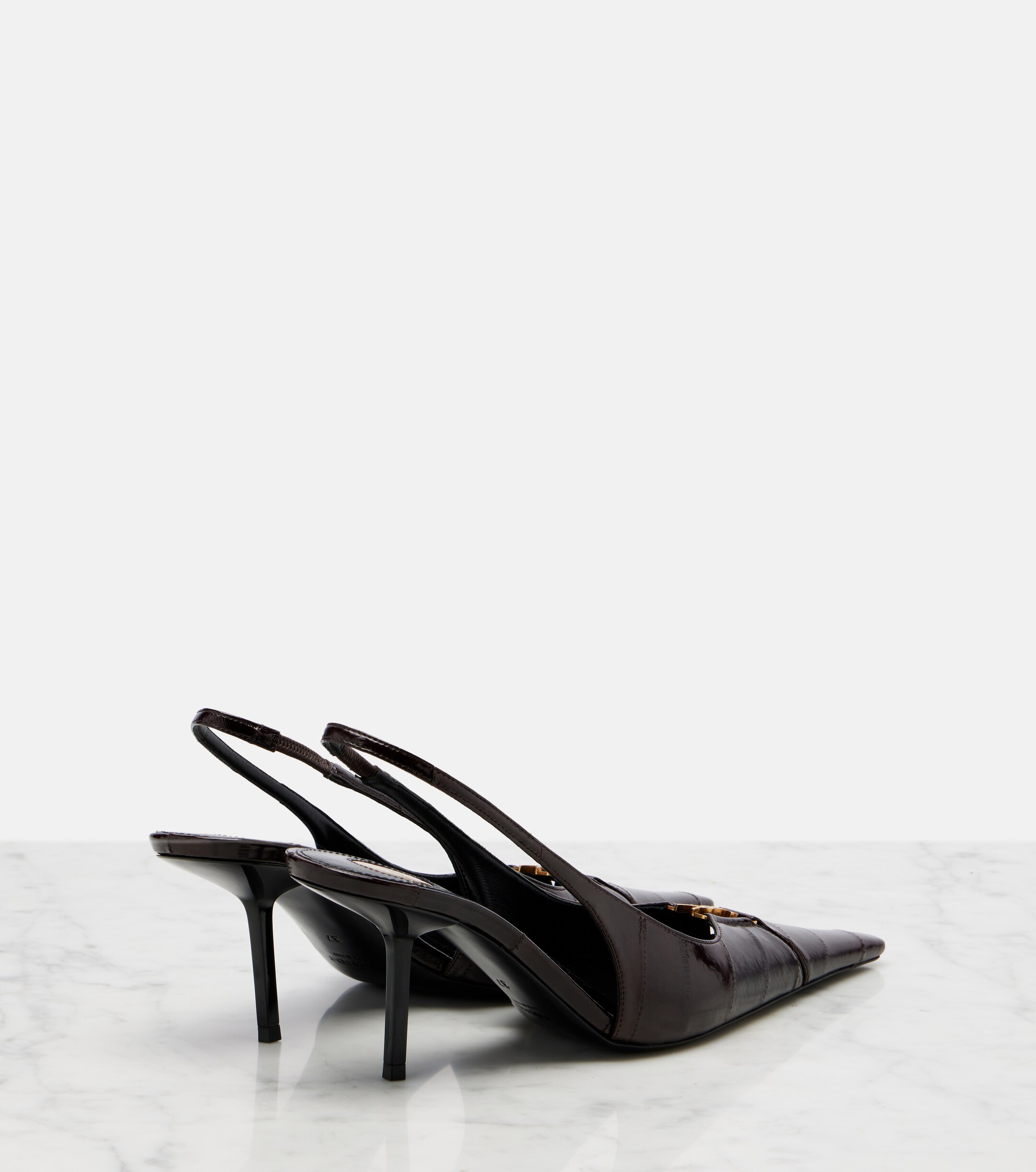 Saint Laurent Saint Laurent Babylone eel leather slingback pumps