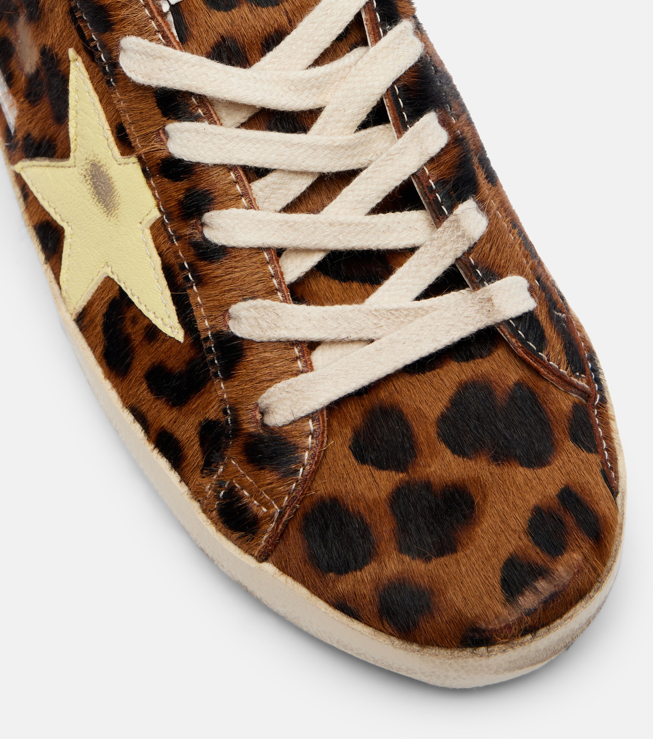 Golden Goose Golden Goose Super-Star leopard-print calf hair sneakers