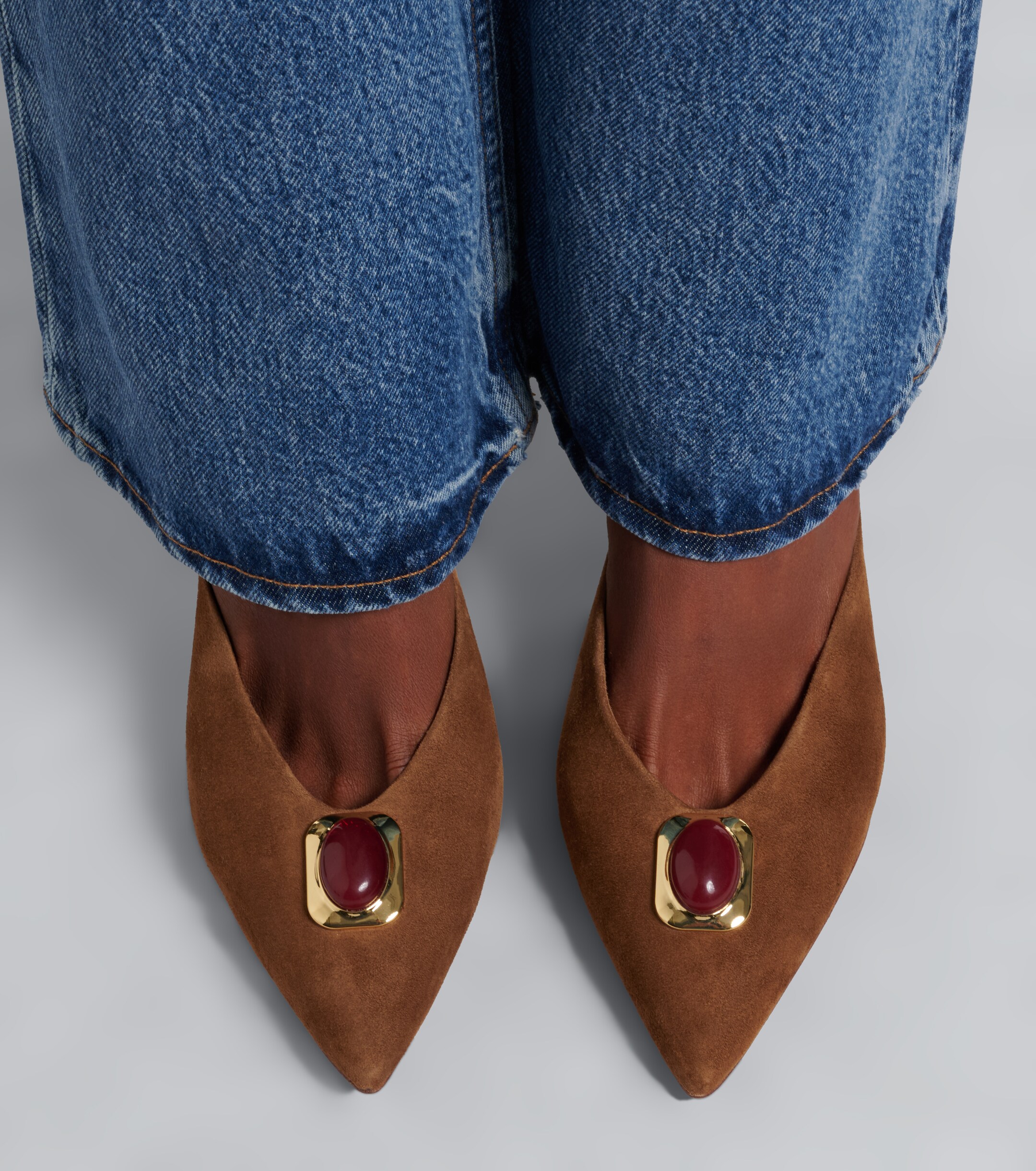 Veronica Beard Veronica Beard Rochelle embellished suede mules