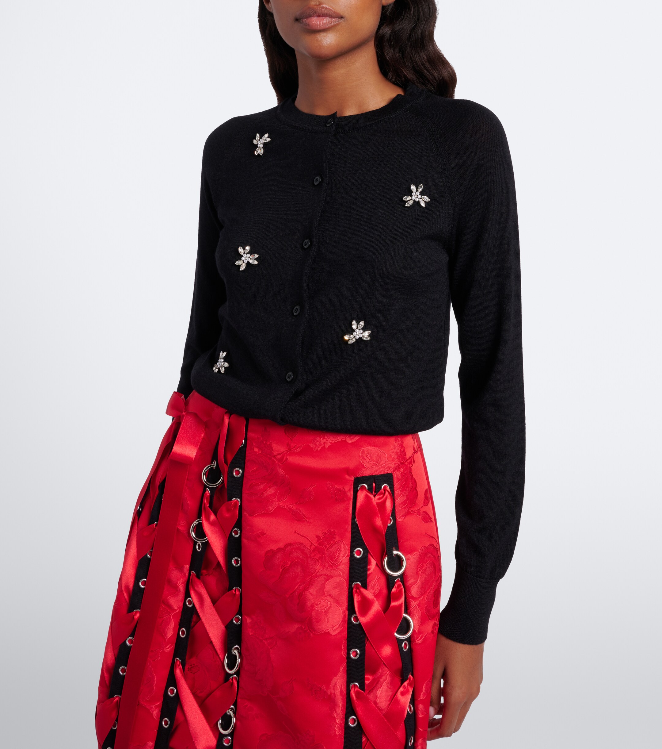 Simone Rocha Simone Rocha Embellished wool and silk cardigan