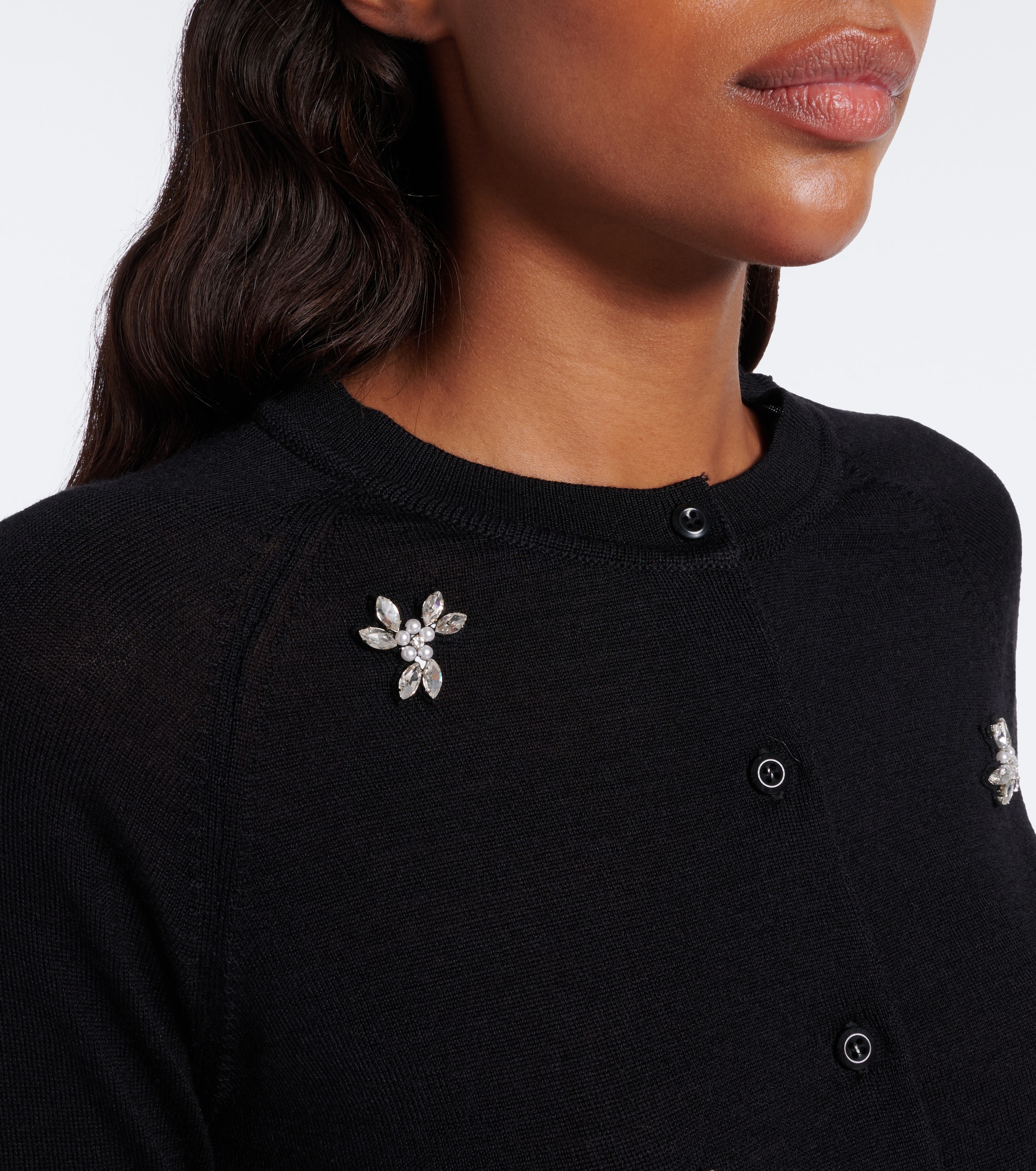 Simone Rocha Simone Rocha Embellished wool and silk cardigan