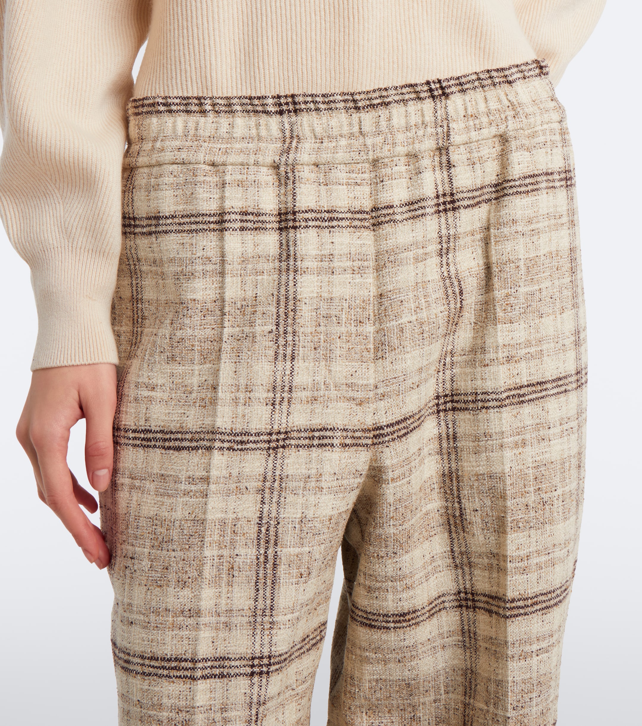Brunello Cucinelli Brunello Cucinelli Cotton, silk, and hemp-blend wide-leg pants