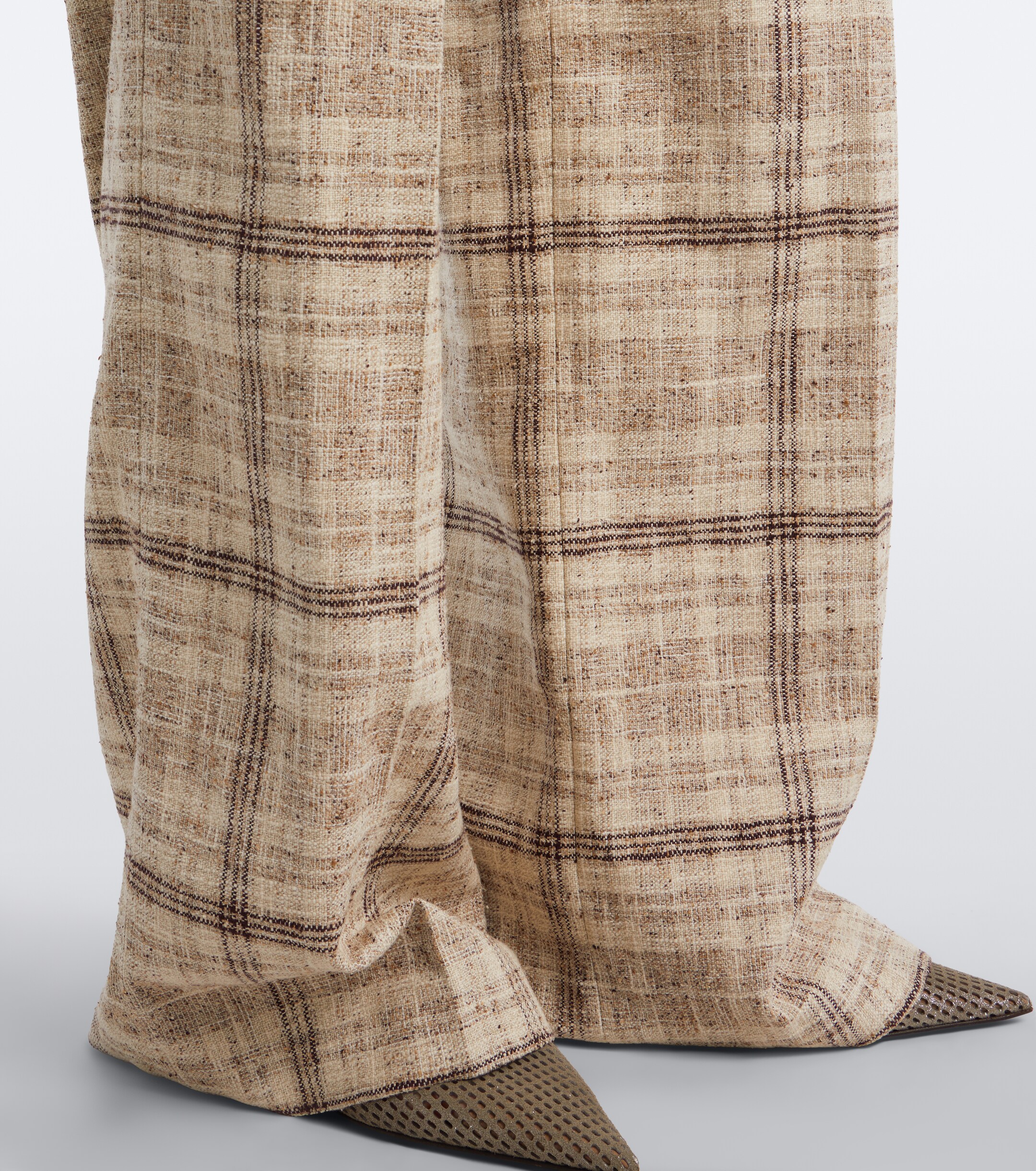 Brunello Cucinelli Brunello Cucinelli Cotton, silk, and hemp-blend wide-leg pants