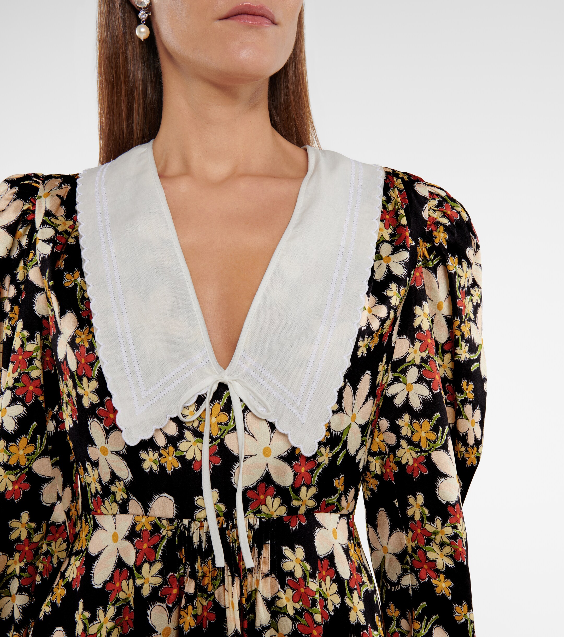 Miu Miu Floral satin sablé minidress thumbnail