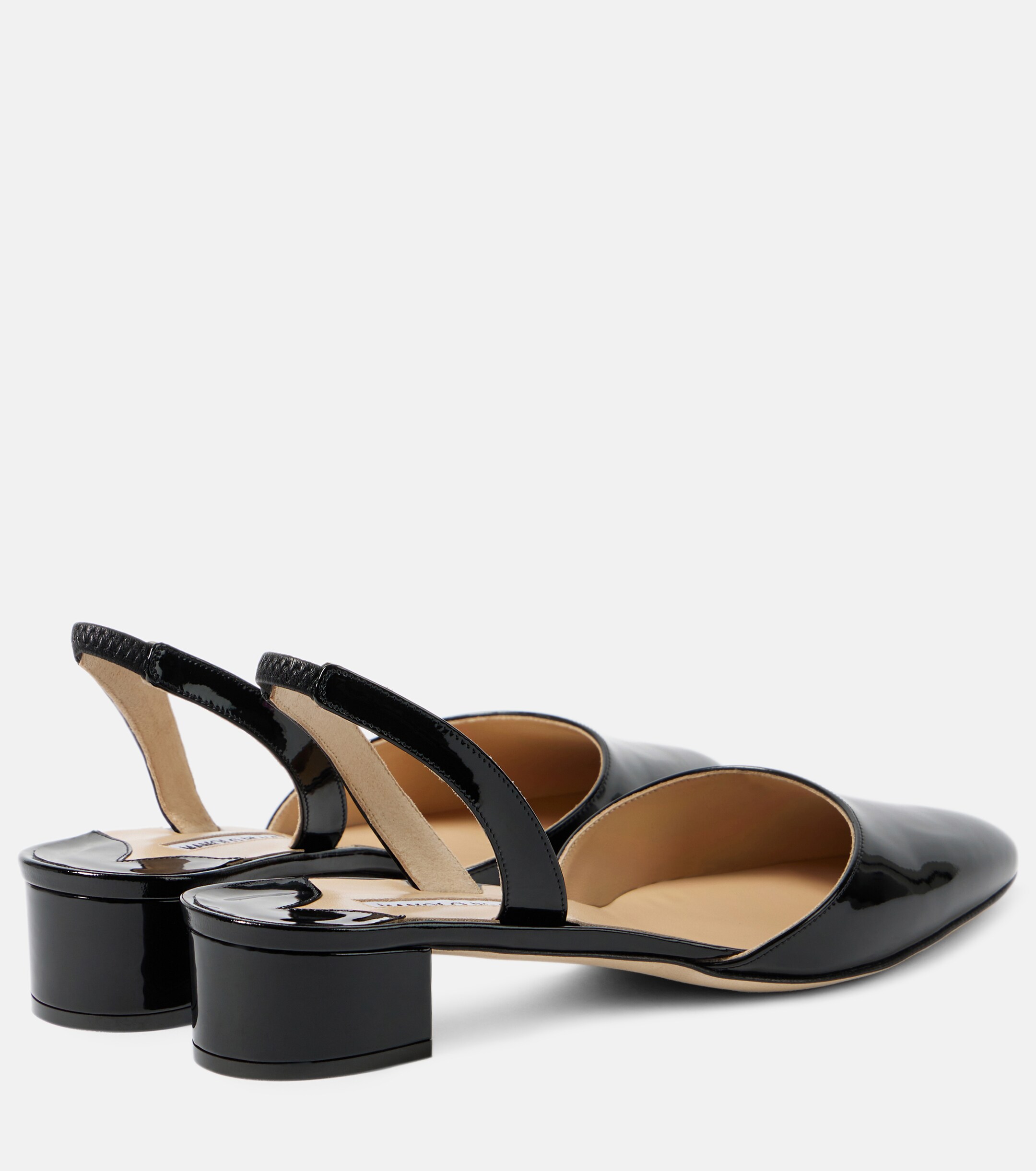 MANOLO BLAHNIK Aspro 30 patent leather slingback pumps