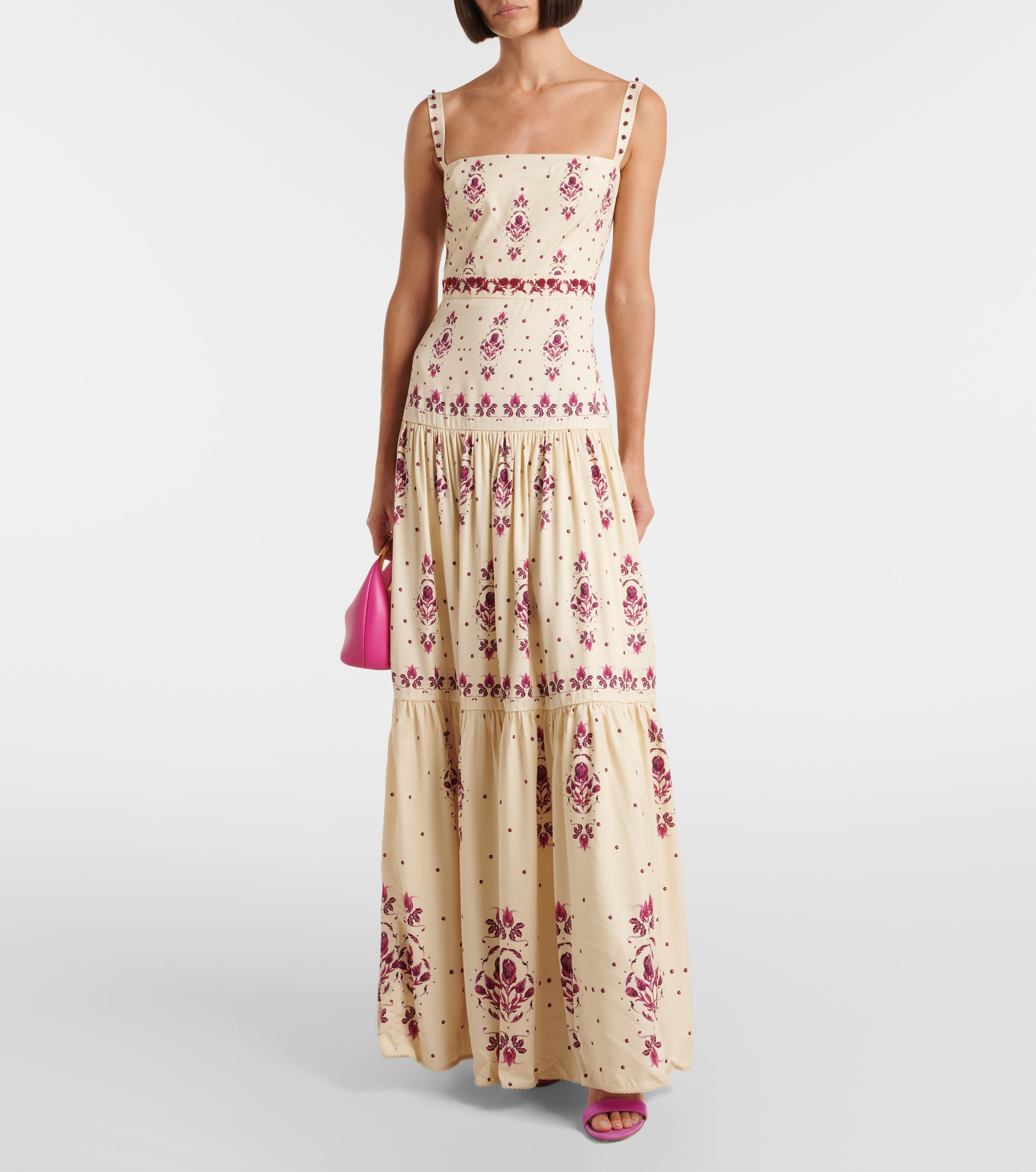 Agua by Agua Bendita Lima Relato embroidered linen maxi dress