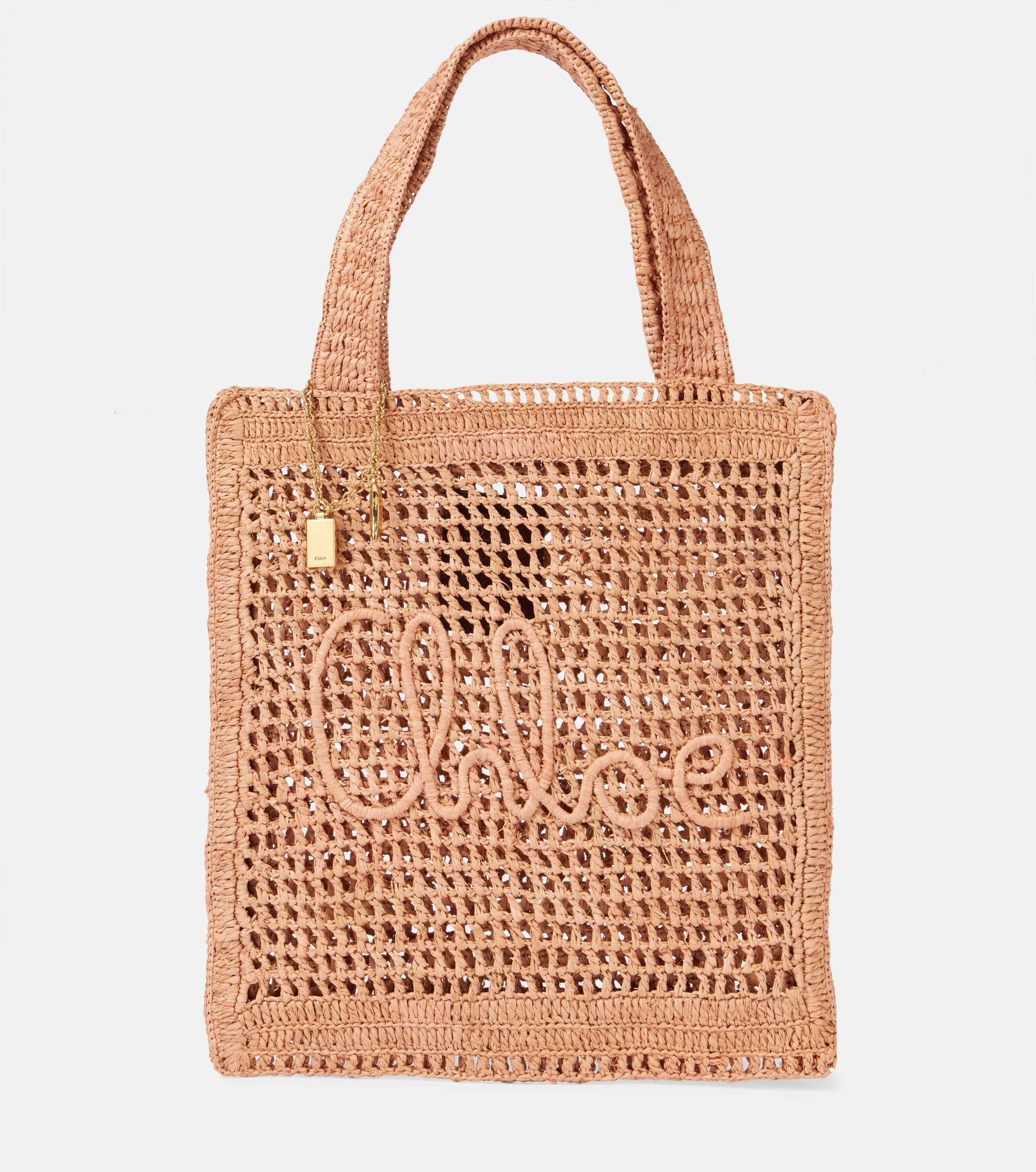 Chloé Summer Banana raffia-effect tote bag