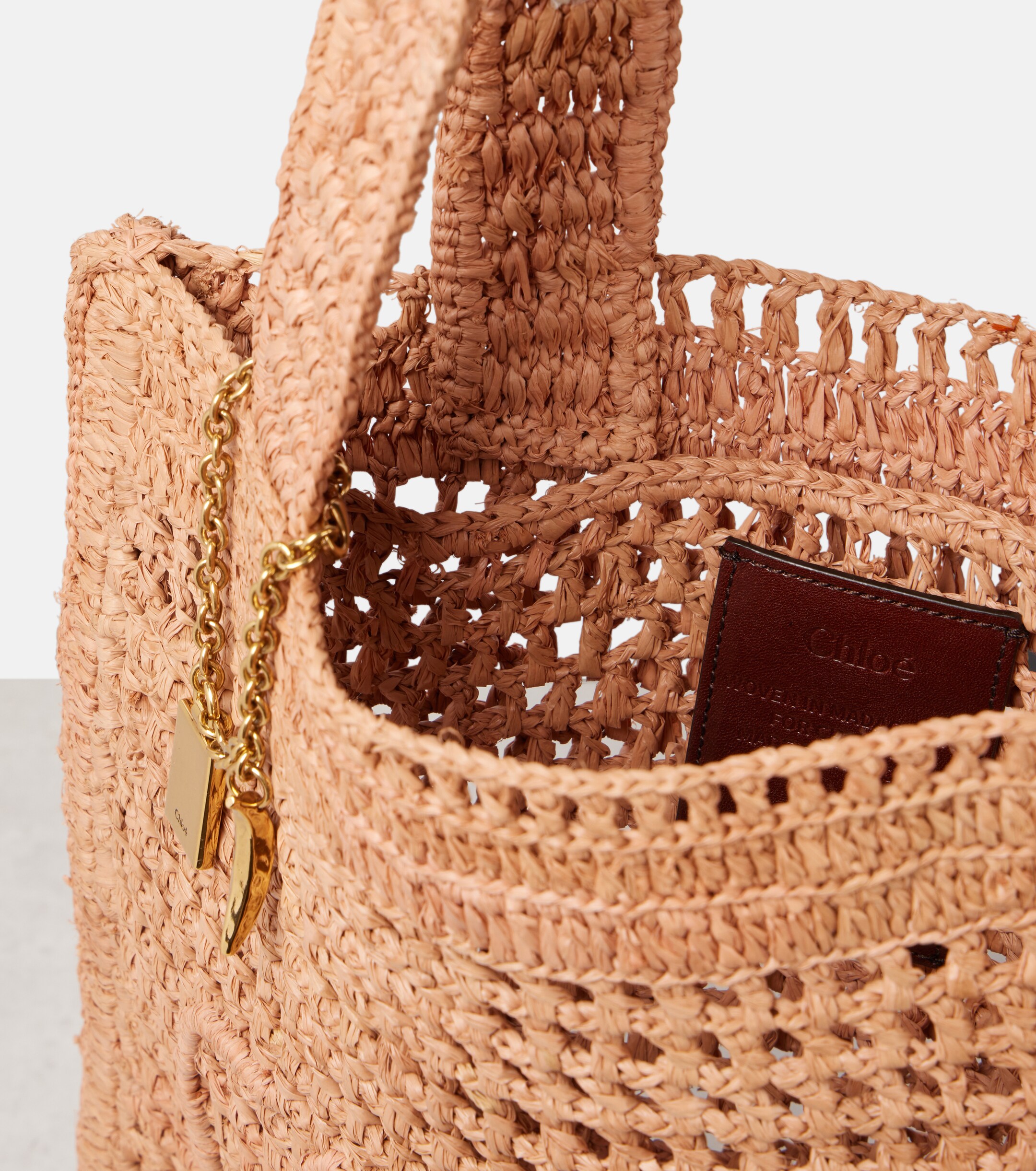 Chloé Summer Banana raffia-effect tote bag