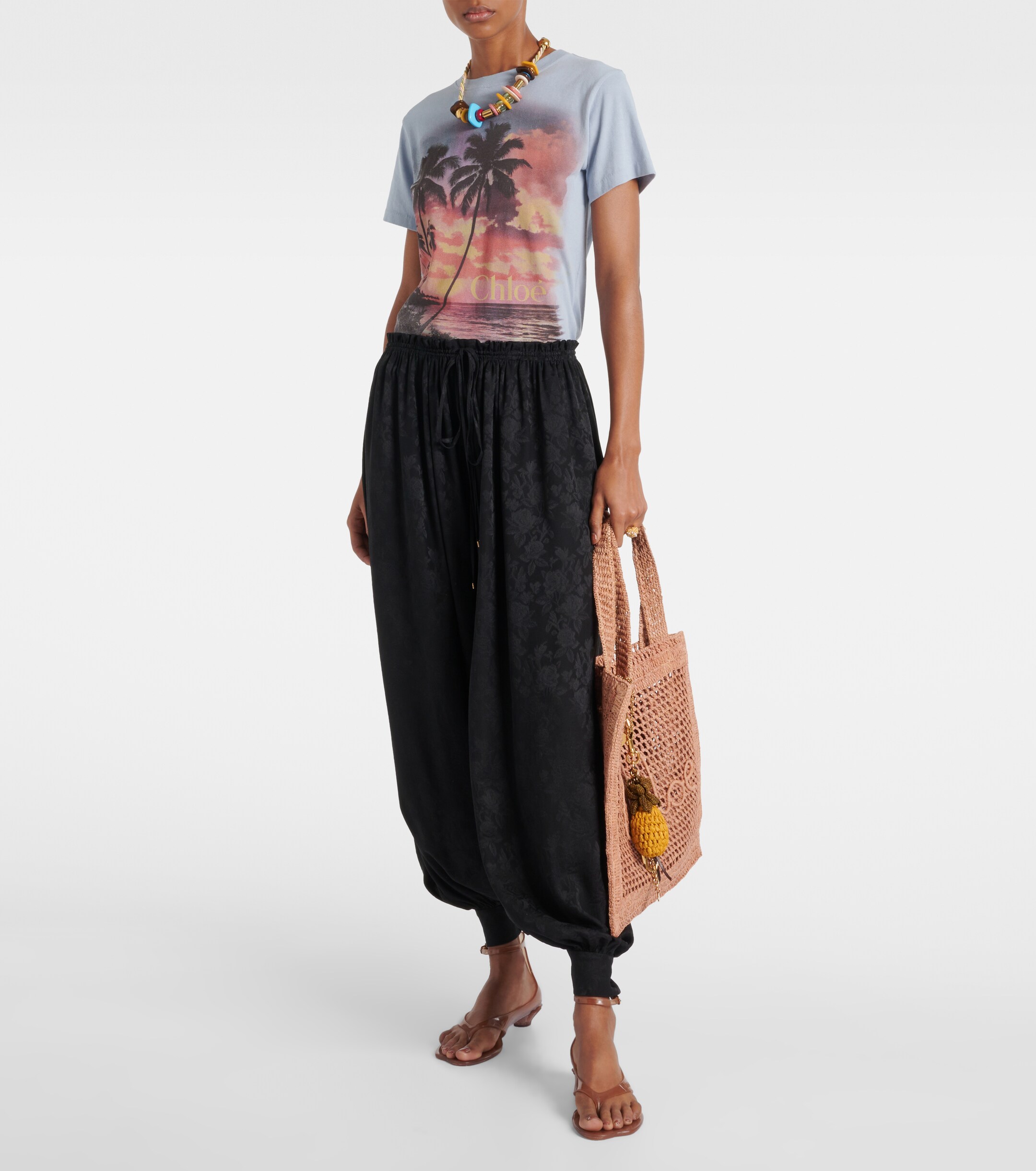 Chloé Summer Banana raffia-effect tote bag