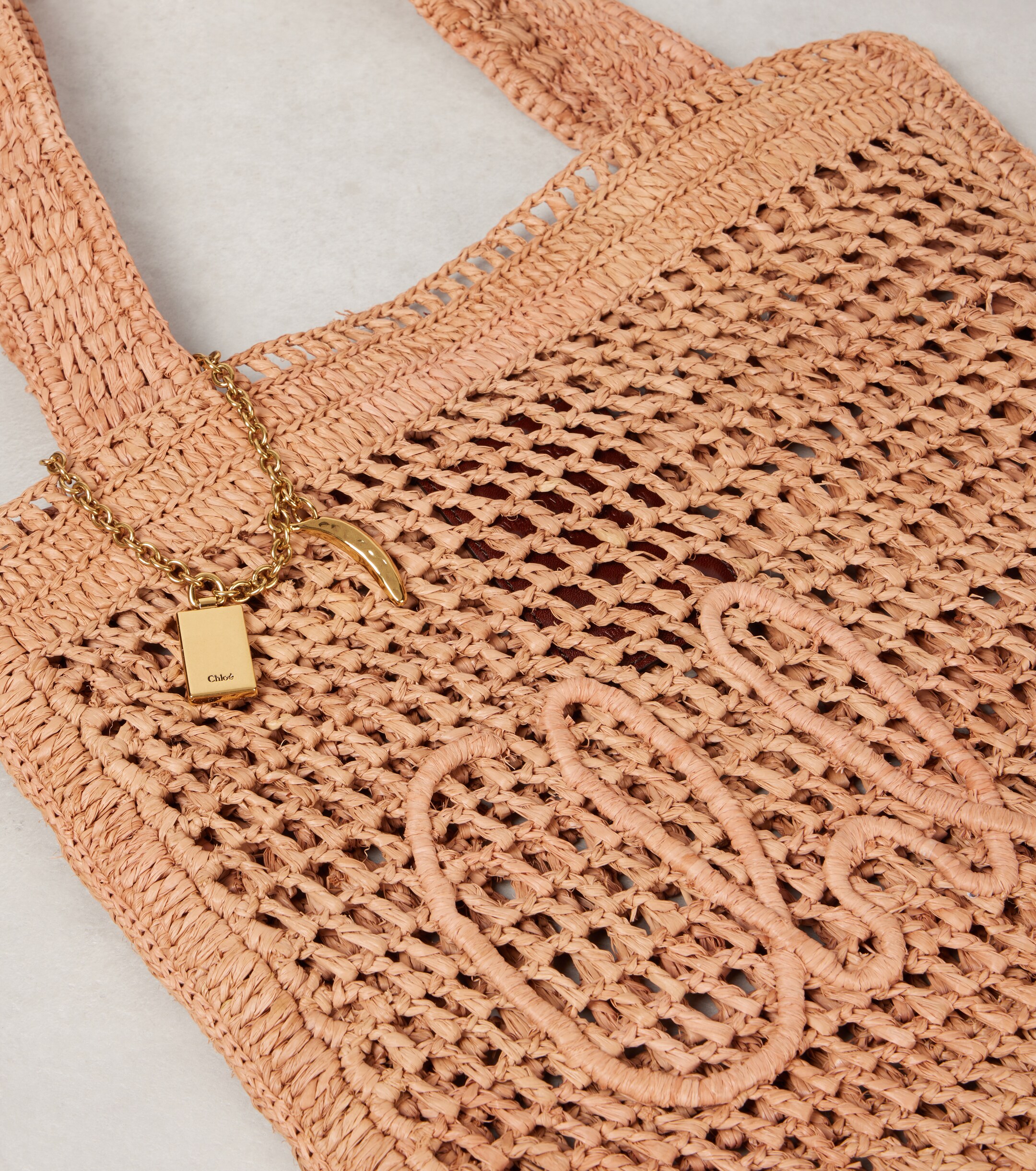 Chloé Summer Banana raffia-effect tote bag