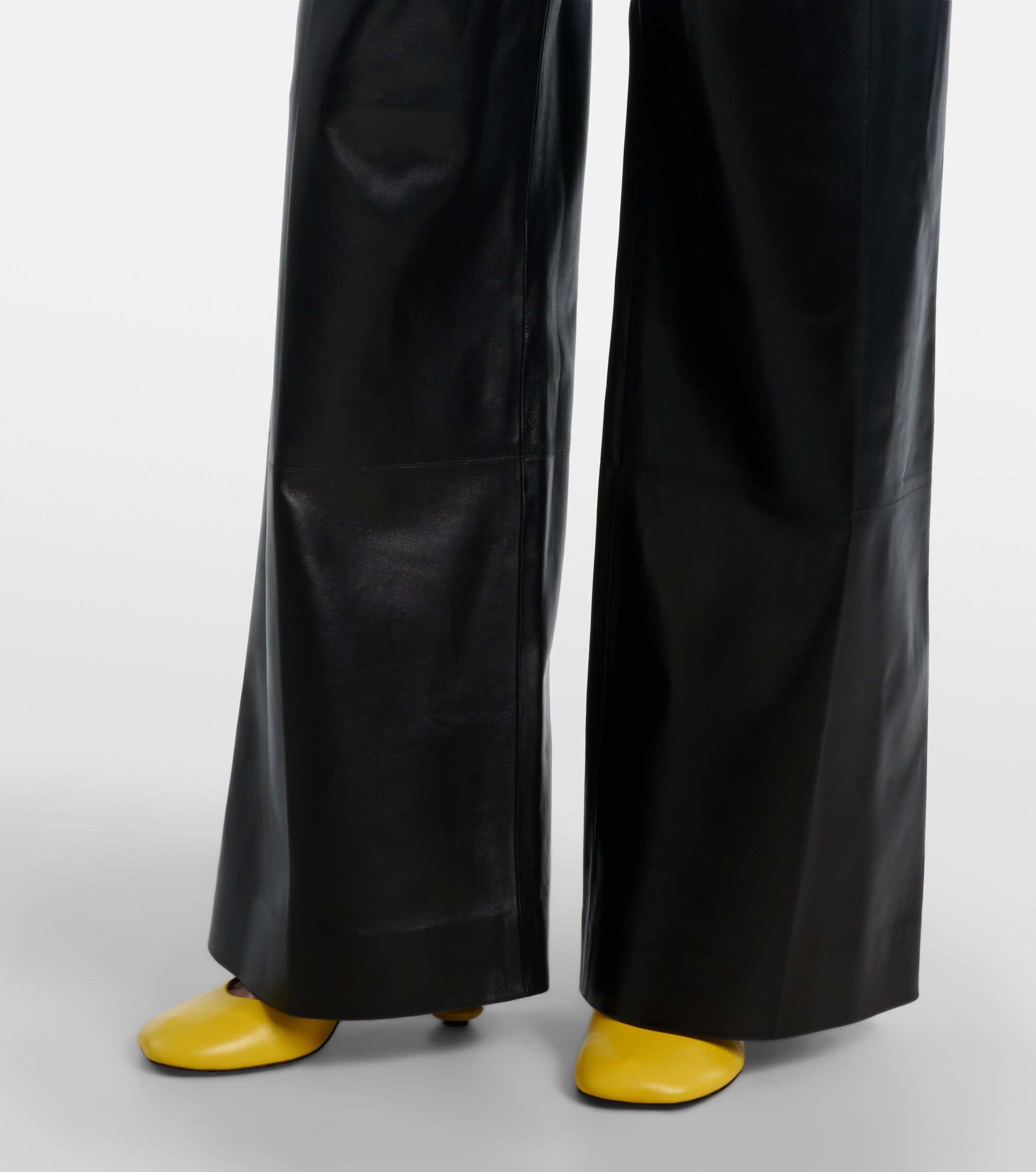 Loewe Gathered leather wide-leg pants thumbnail