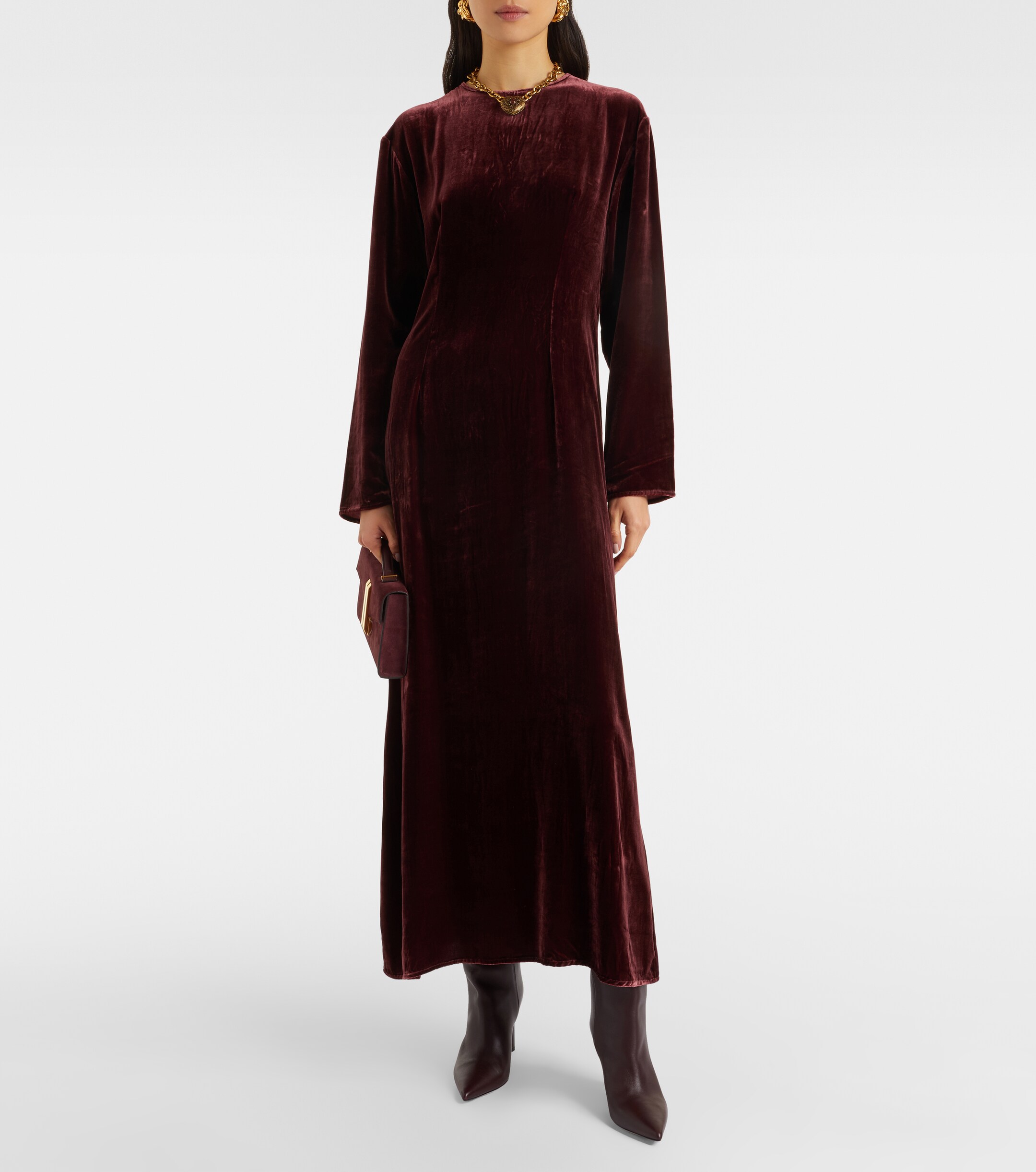 Asceno Jody velvet midi dress