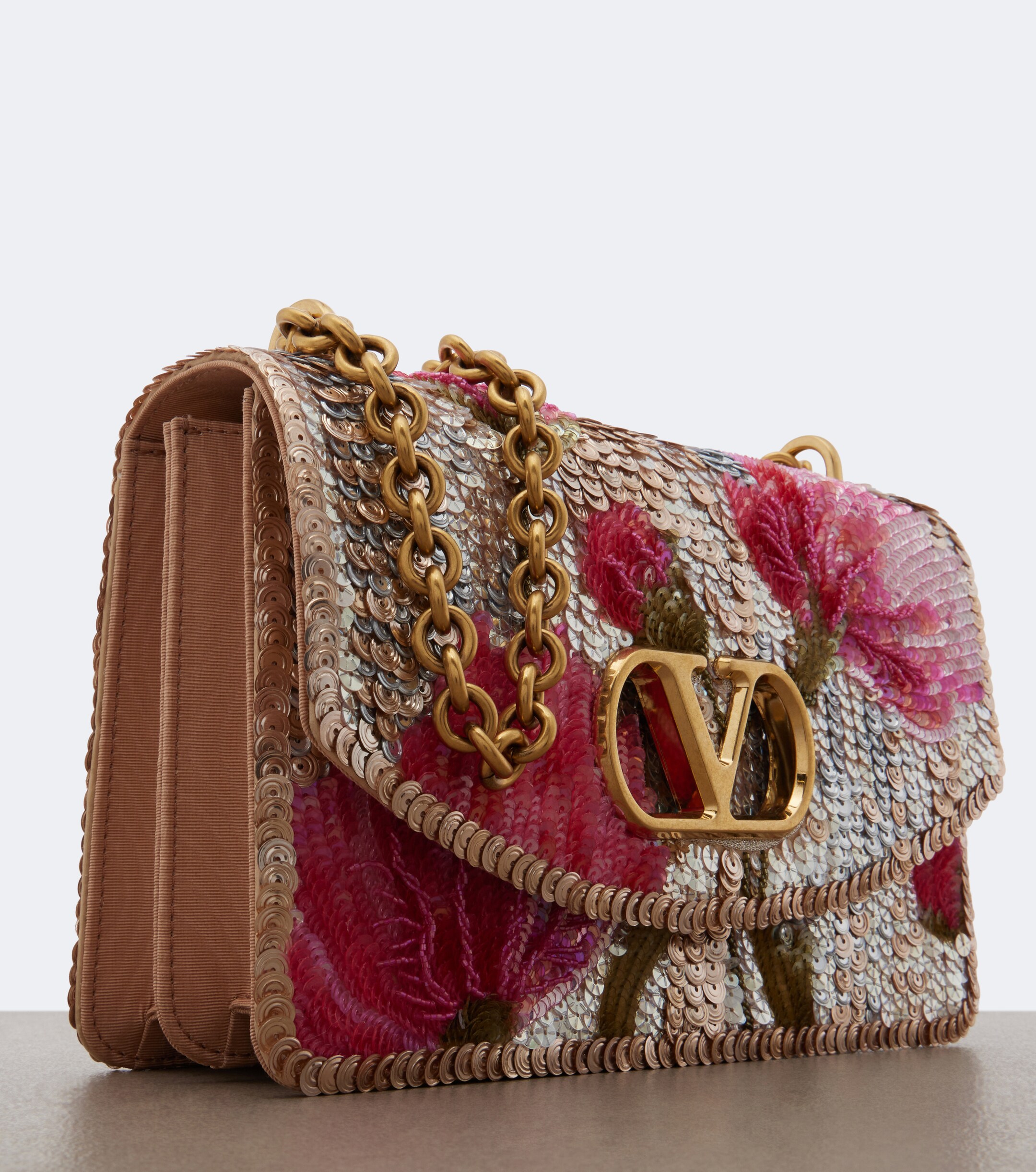 Valentino Garavani Vain Small sequined floral shoulder bag thumbnail