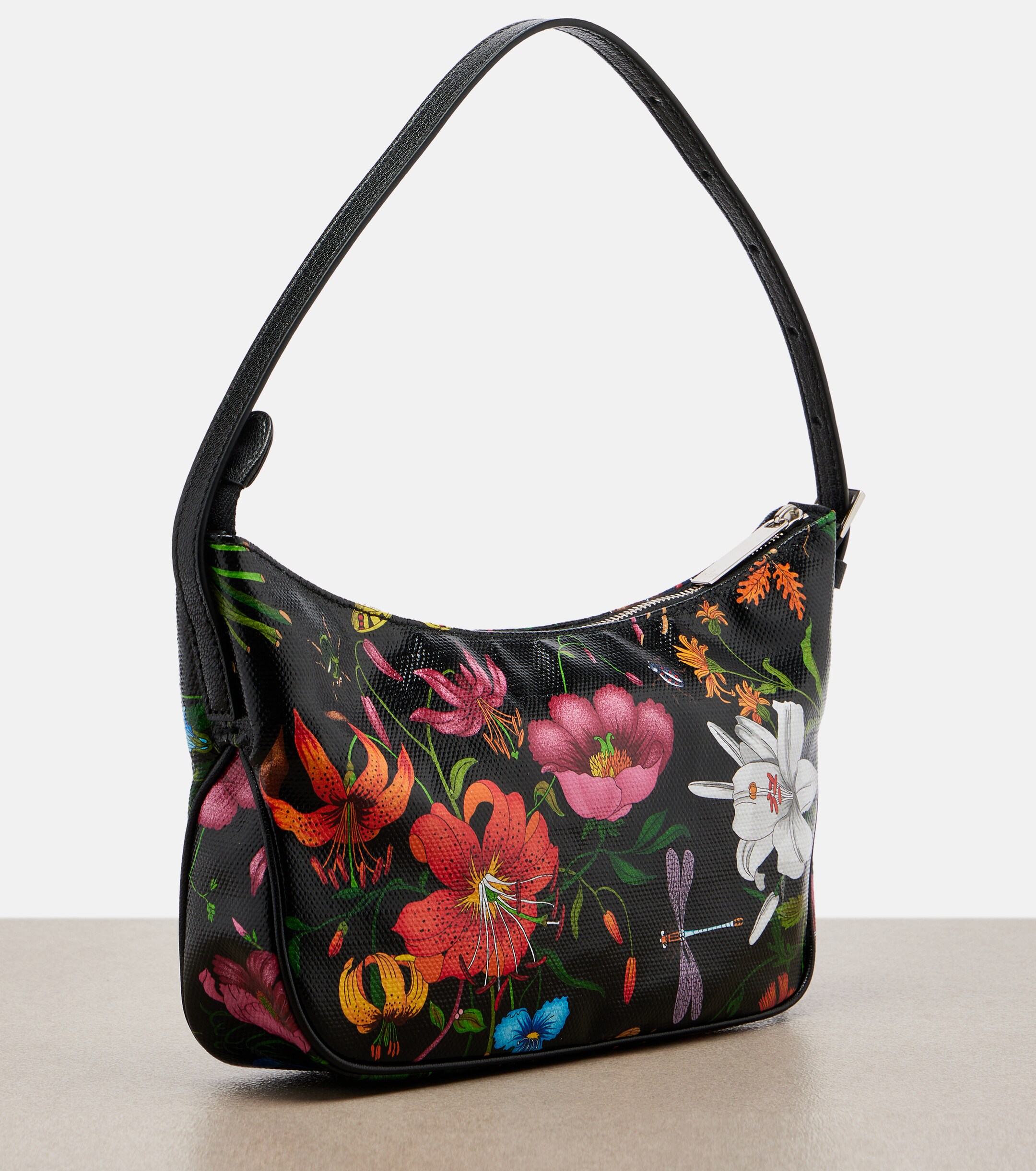 Gucci Lady Lunetta Small floral canvas shoulder bag