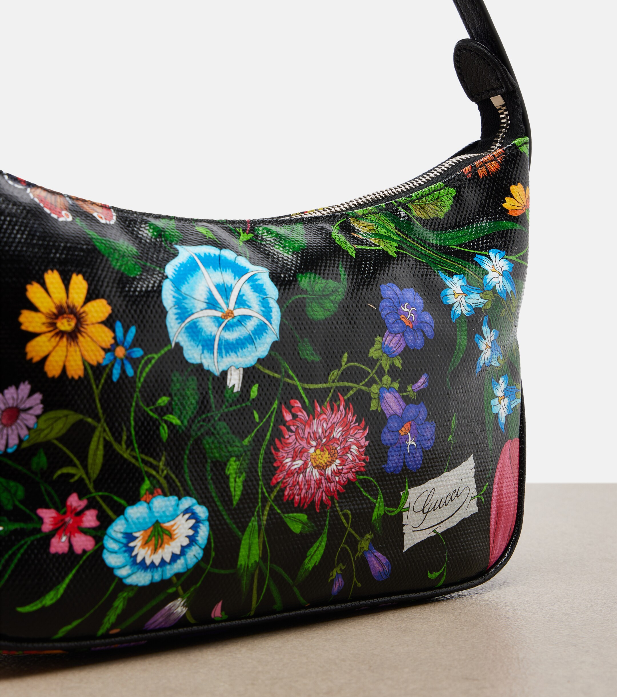 Gucci Lady Lunetta Small floral canvas shoulder bag