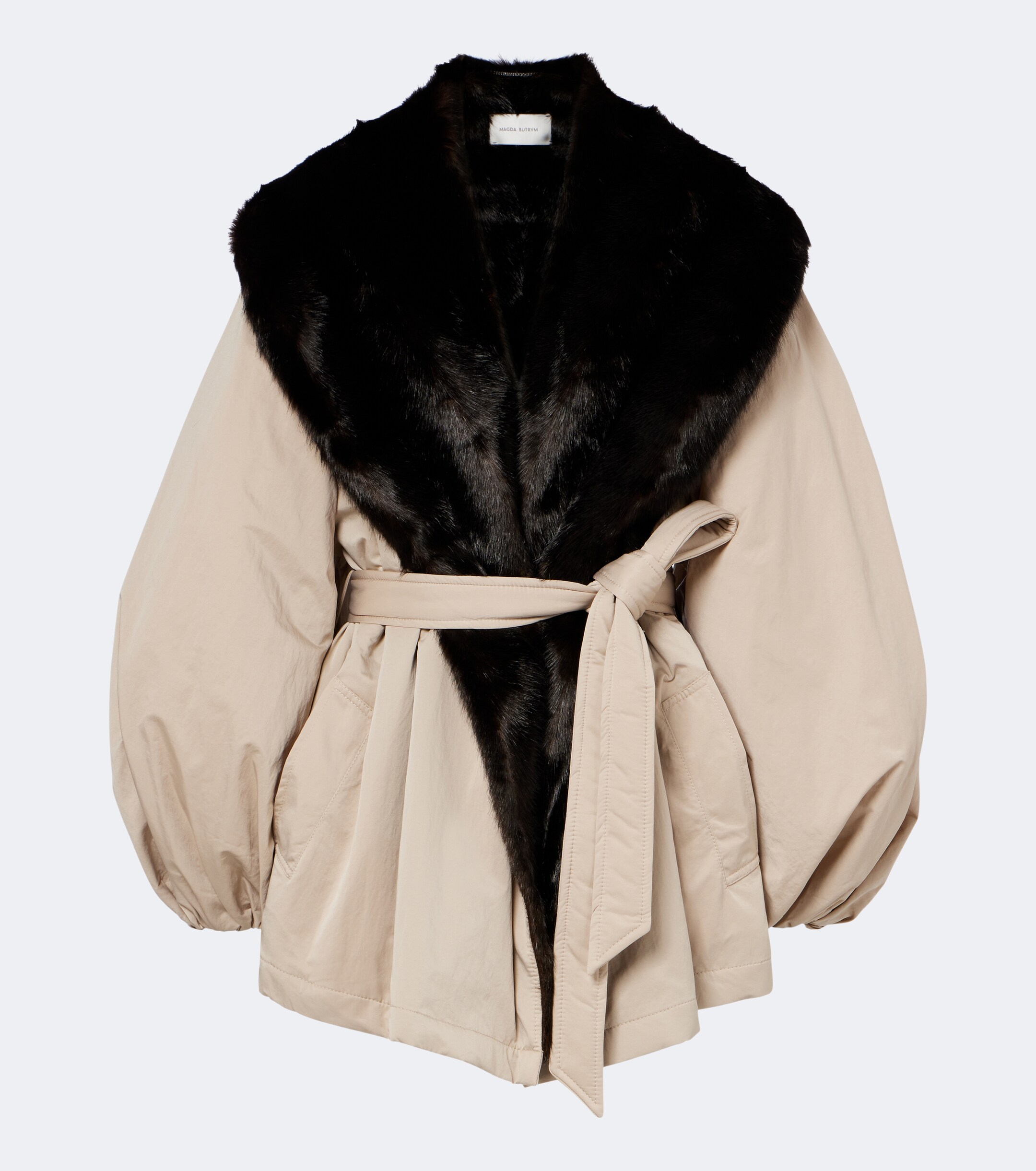 Magda Butrym Magda Butrym Shearling-trimmed wrap coat