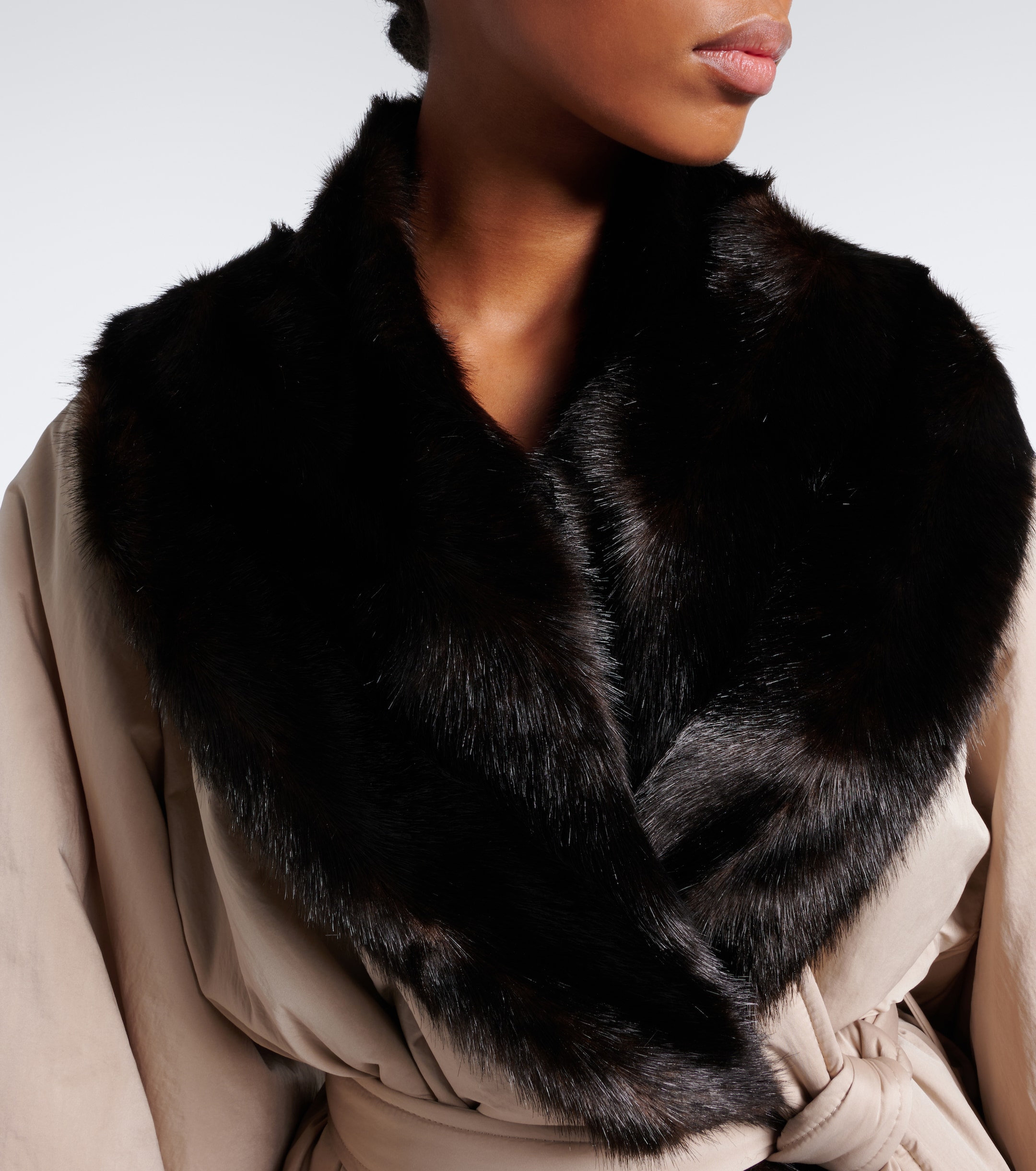 Magda Butrym Magda Butrym Shearling-trimmed wrap coat