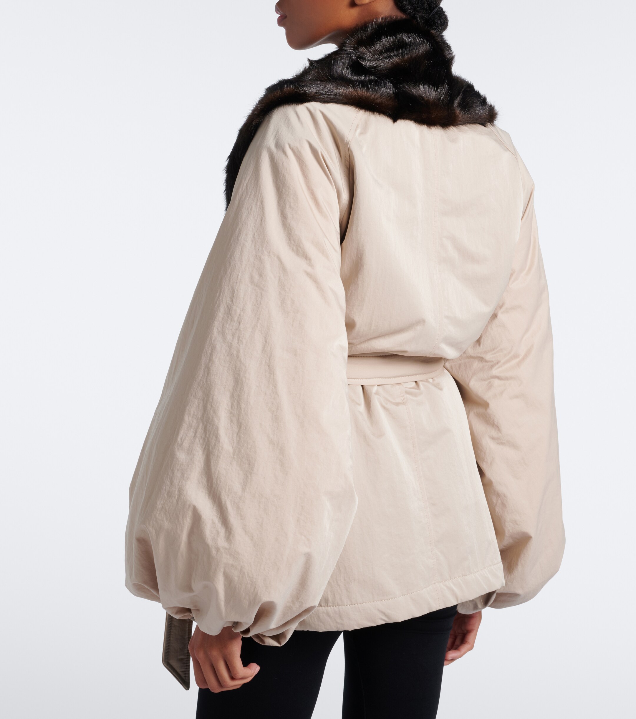 Magda Butrym Magda Butrym Shearling-trimmed wrap coat