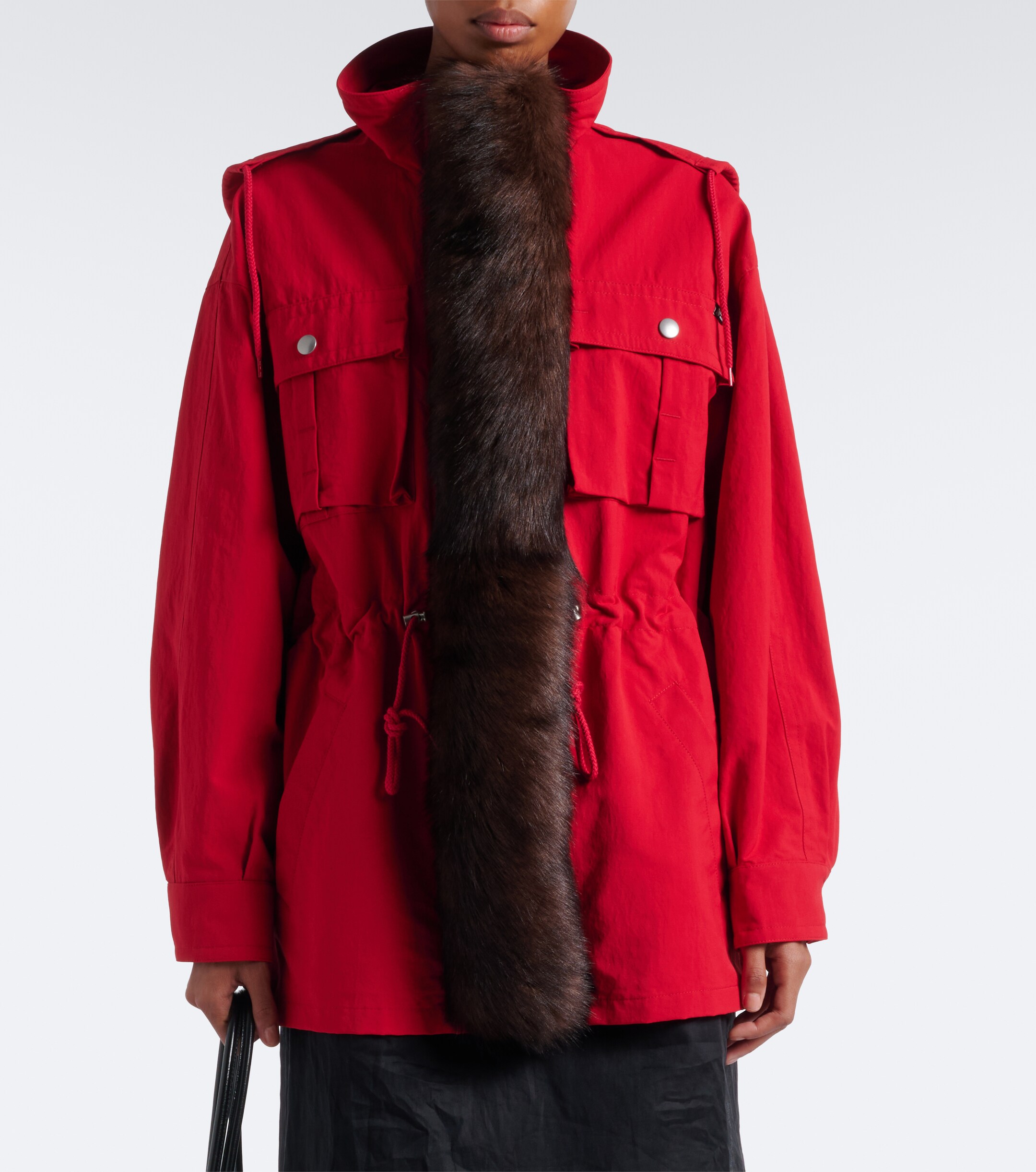 Prada Prada Shearling-trimmed technical parka