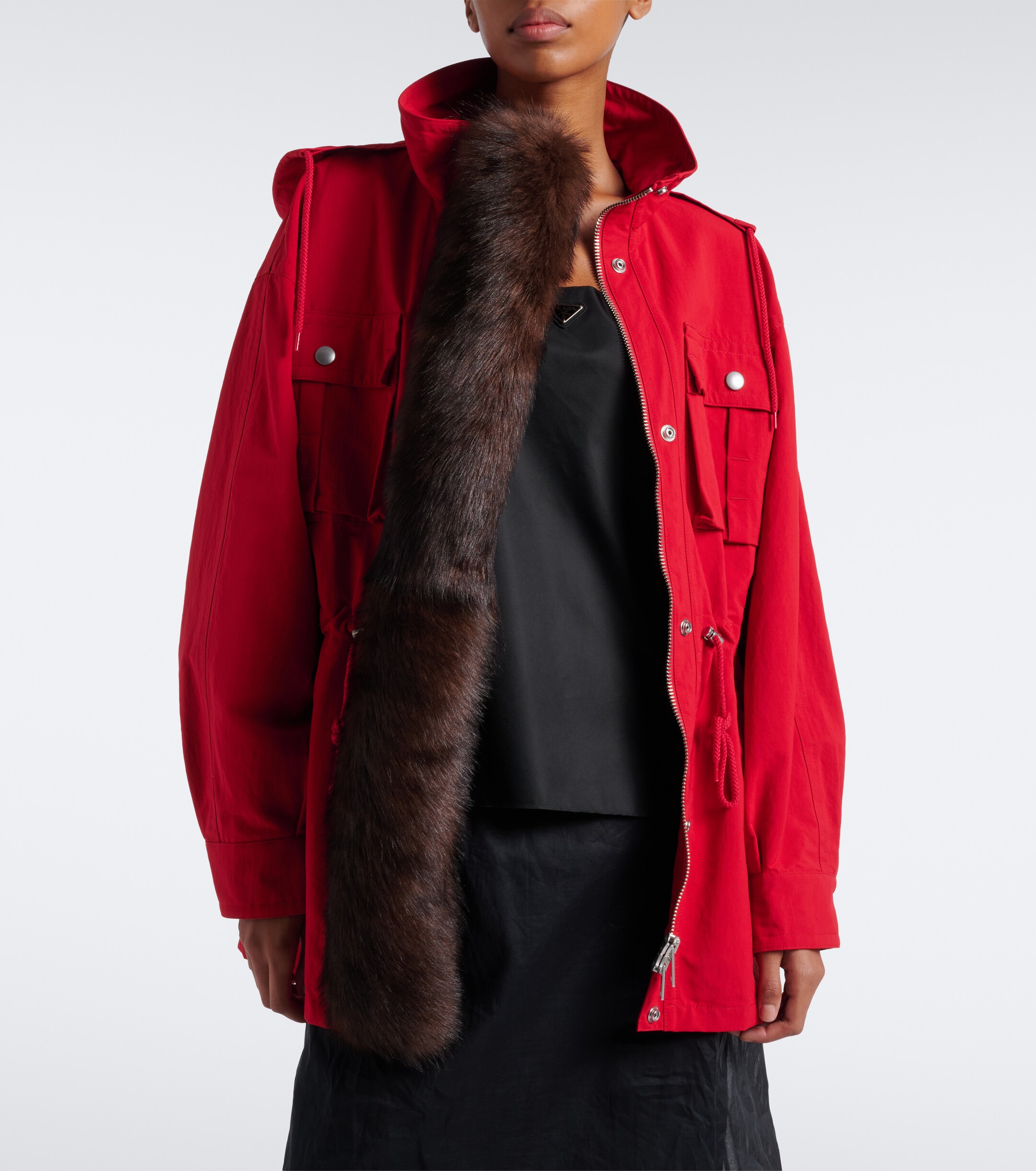 Prada Prada Shearling-trimmed technical parka