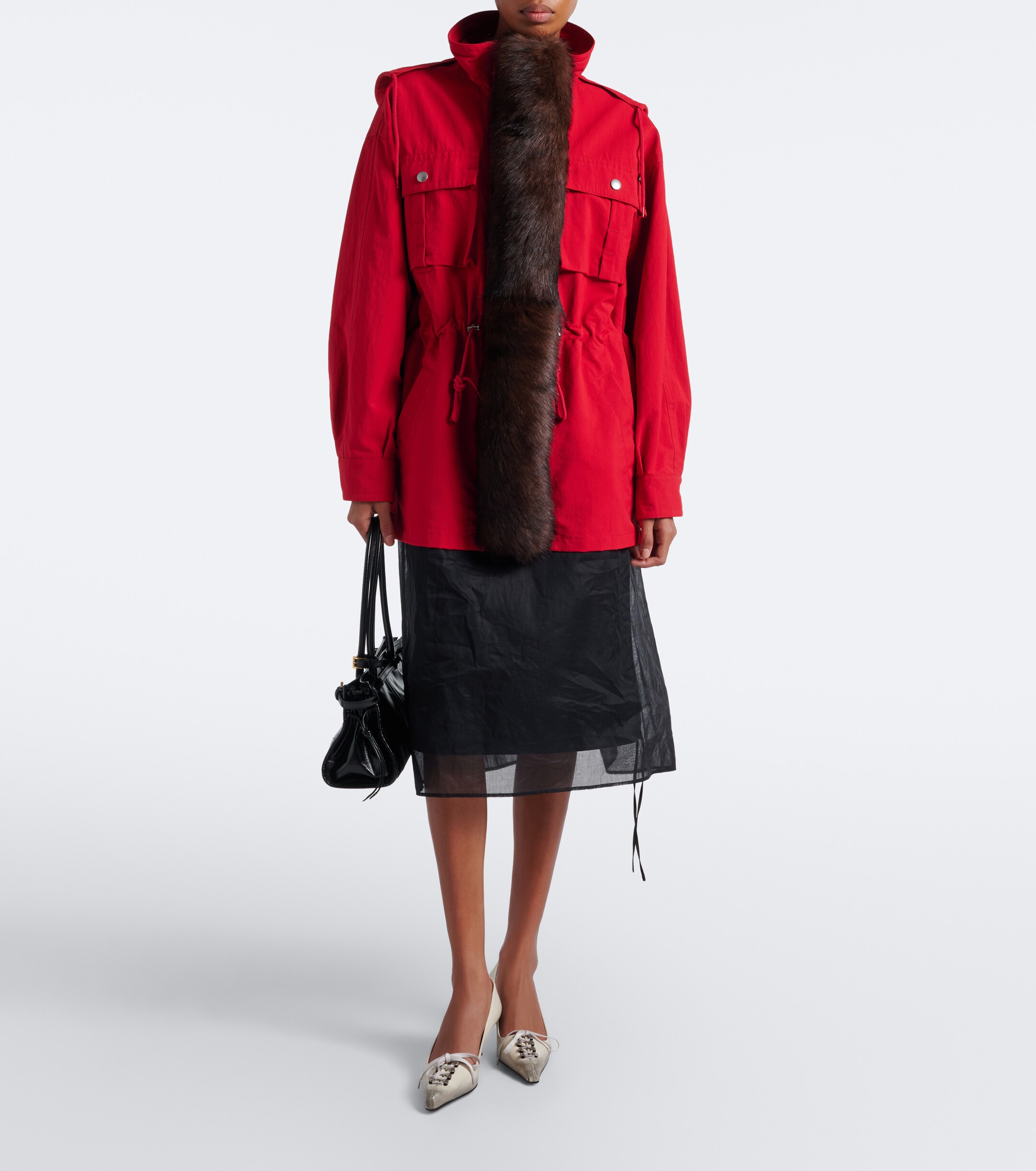 Prada Prada Shearling-trimmed technical parka