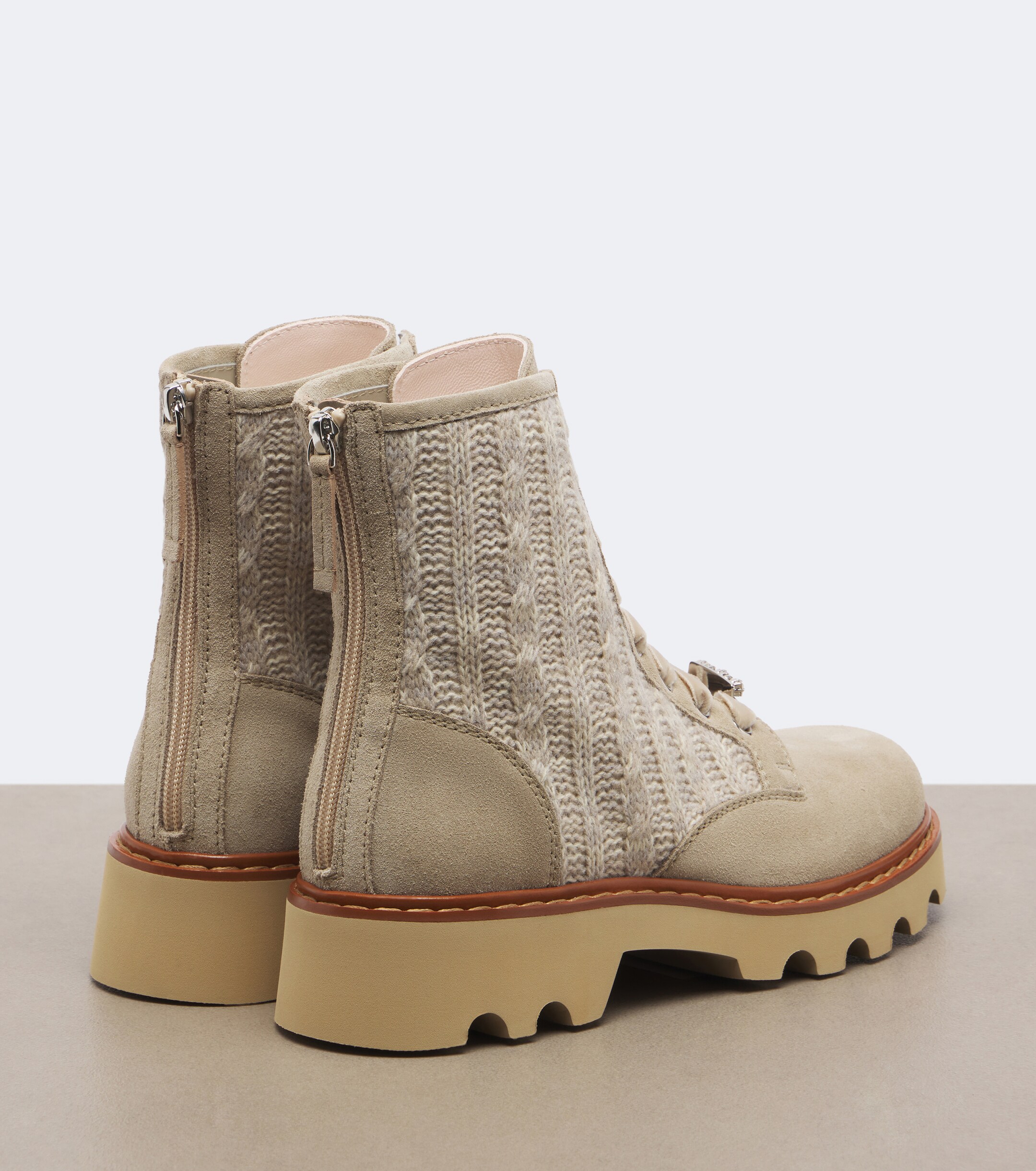 ROGER VIVIER Roger Vivier Viv' Rangers Truck knitted suede ankle boots