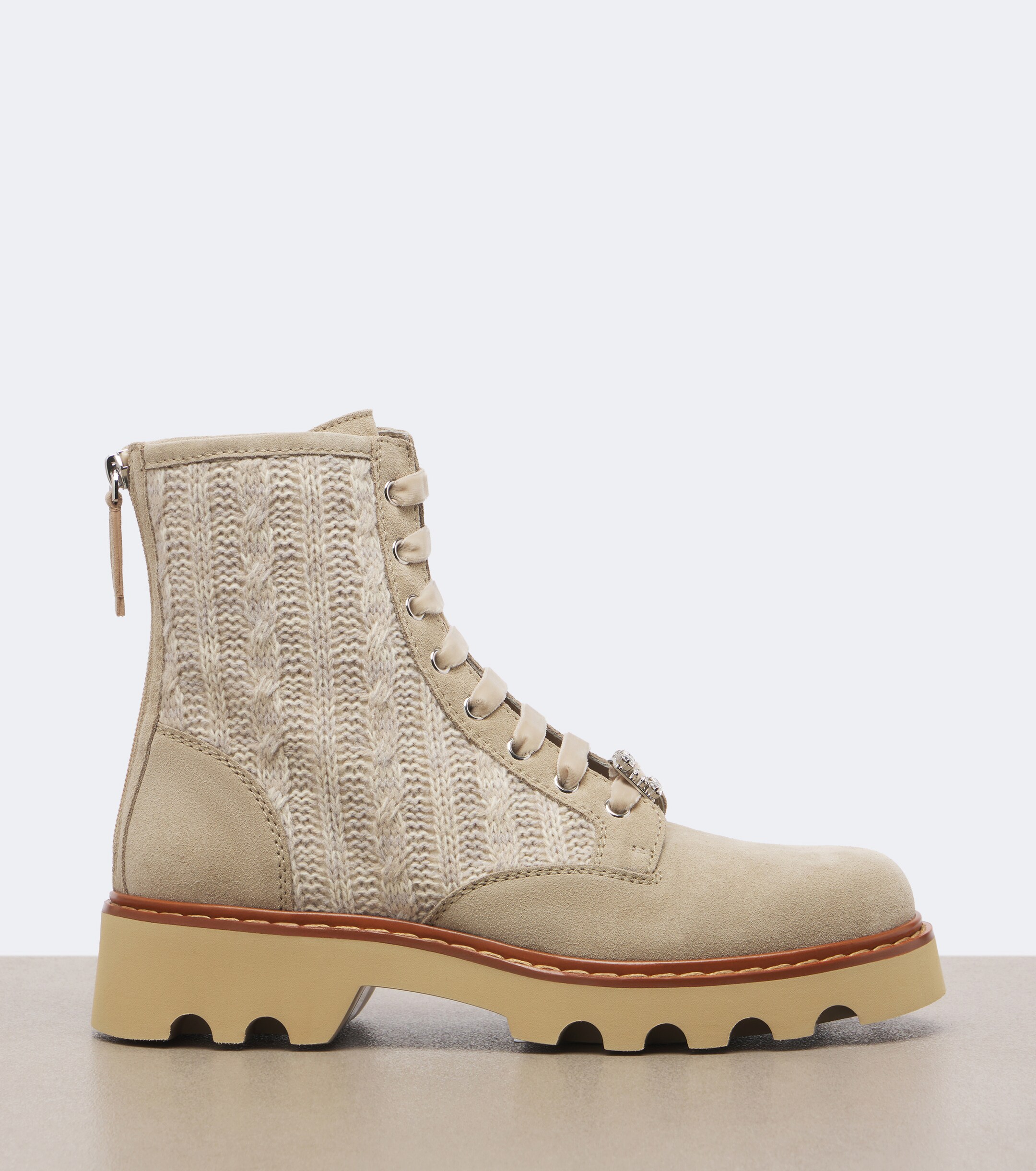 ROGER VIVIER Roger Vivier Viv' Rangers Truck knitted suede ankle boots