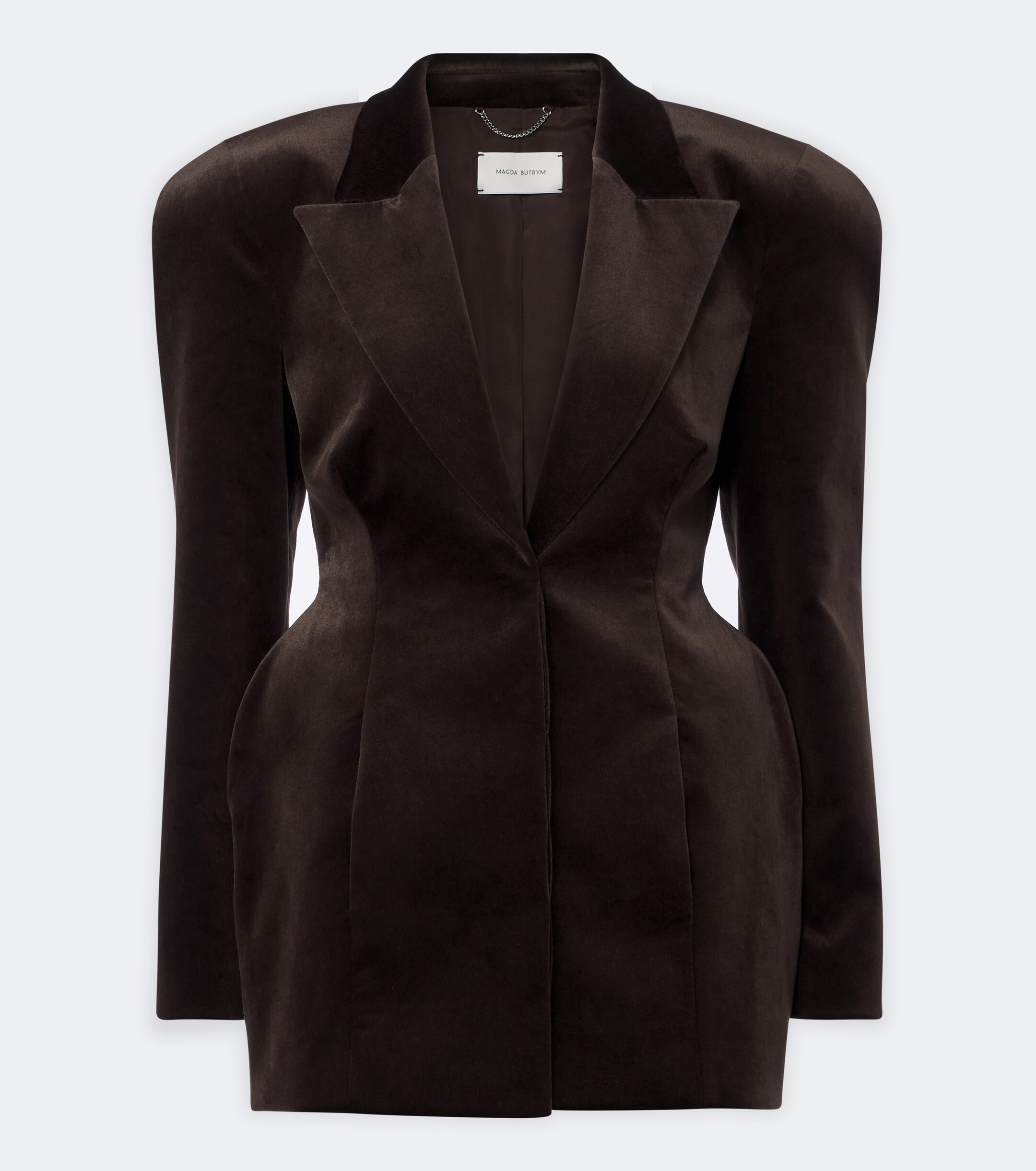 Magda Butrym Magda Butrym Peplum cotton-blend velour blazer dress