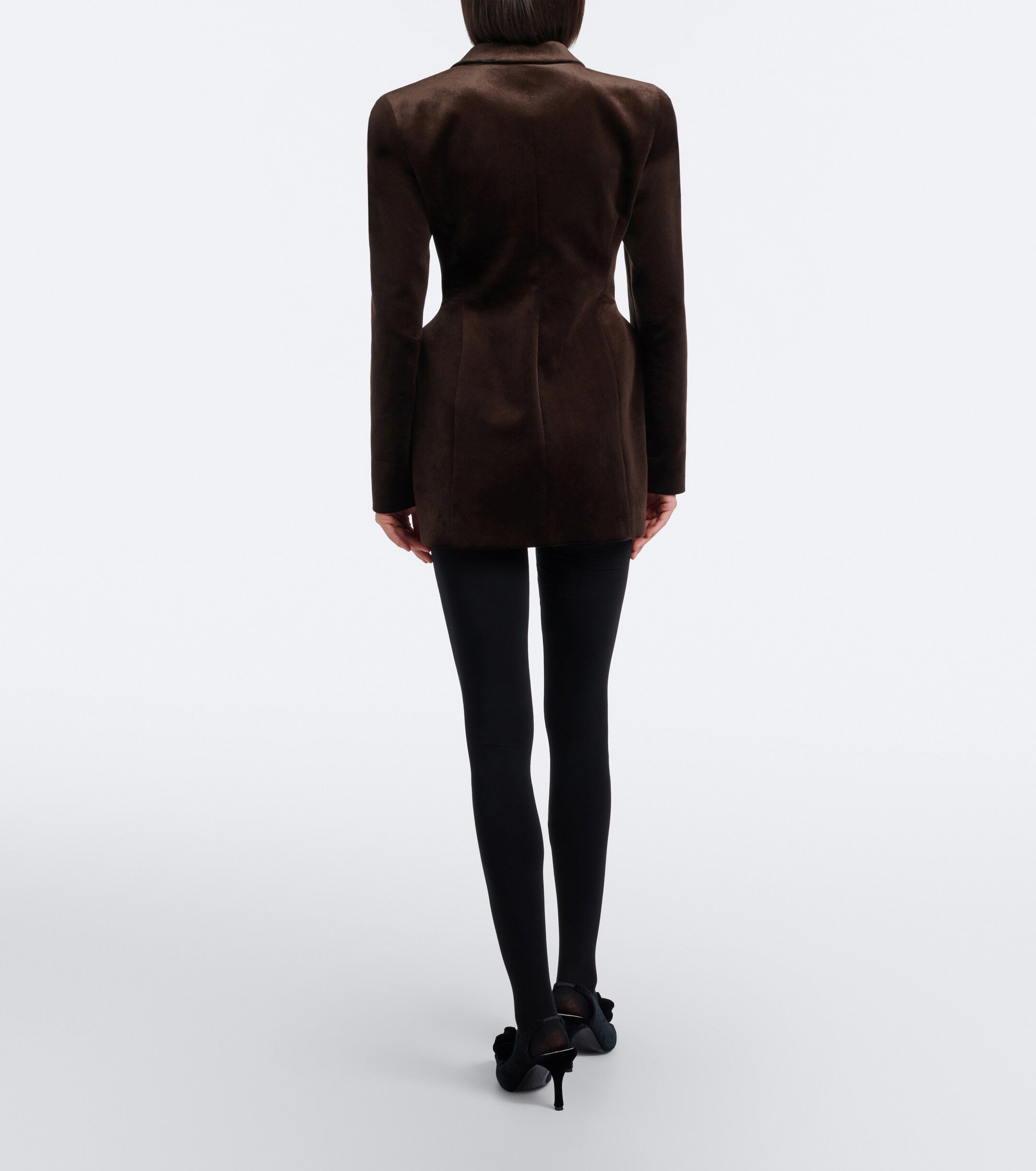 Magda Butrym Magda Butrym Peplum cotton-blend velour blazer dress