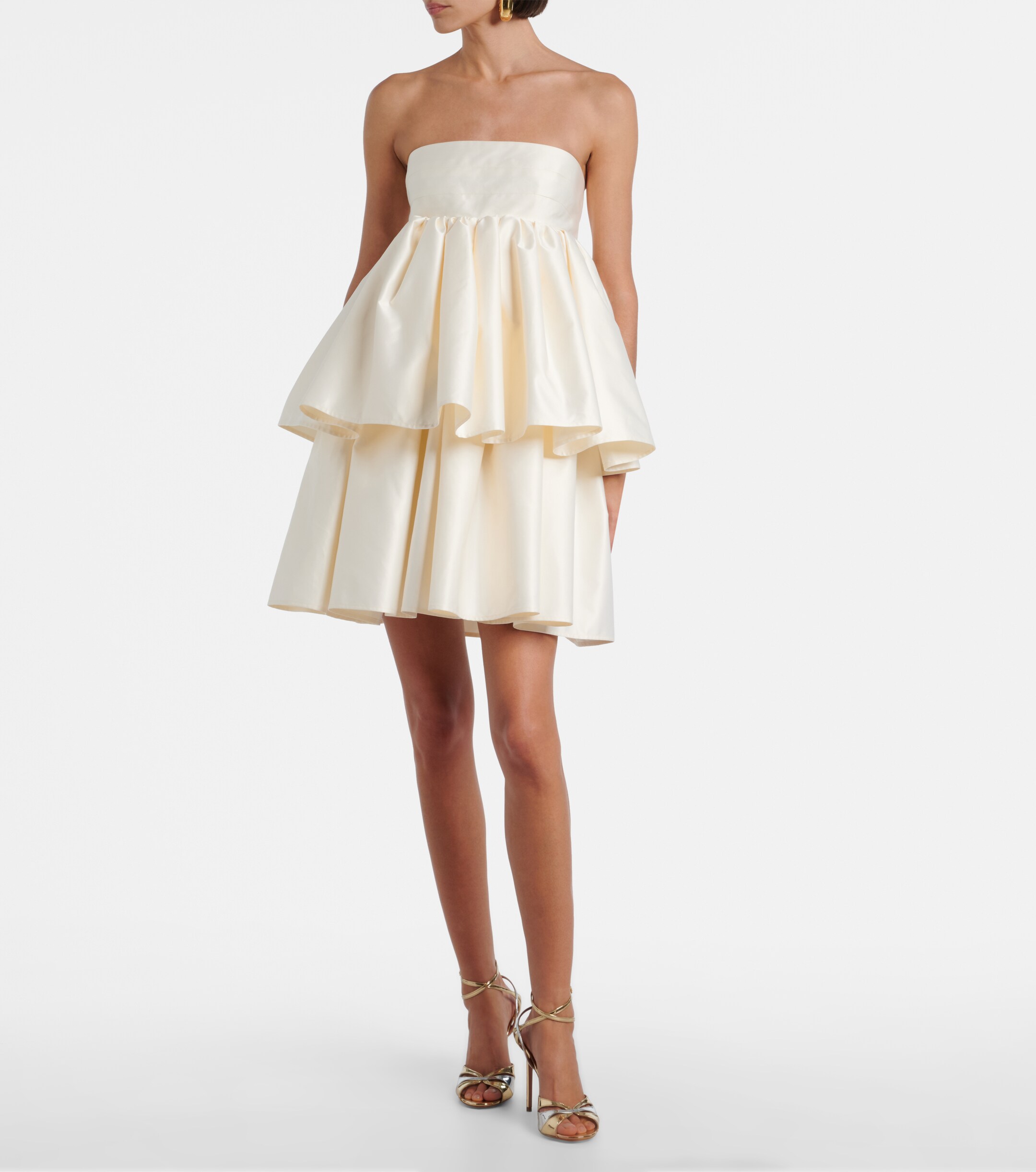 Rotate Strapless twill minidress